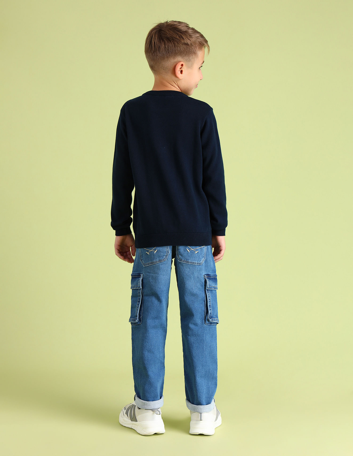 U.S. Polo Assn. Kids Boys Cotton Brand Printed Sweater