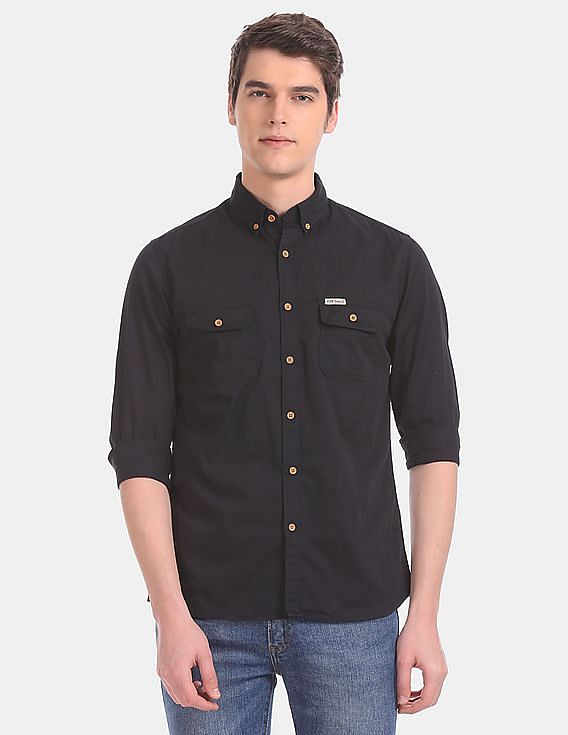 U.S. Polo Assn. Denim Co. Button Down Collar Solid Casual Shirt