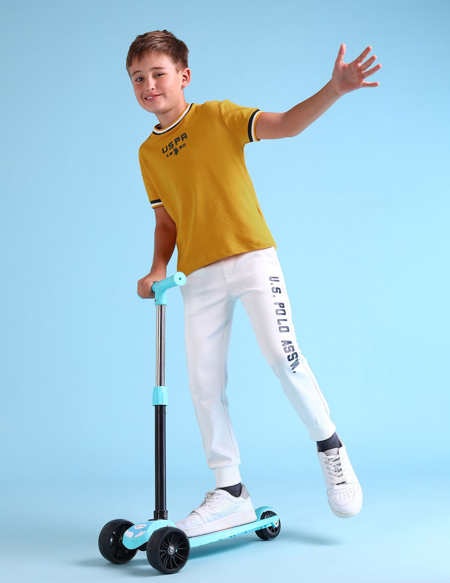 U.S. Polo Assn. Kids Boys Brand Printed Regular Fit T-Shirt