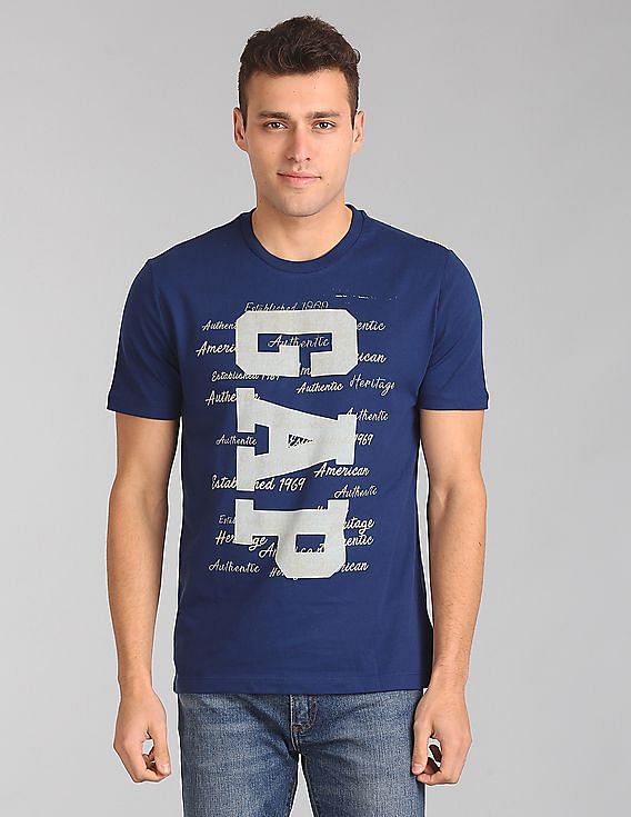 Buy GAP Men Men Blue Americana Vintage Tee NNNOW