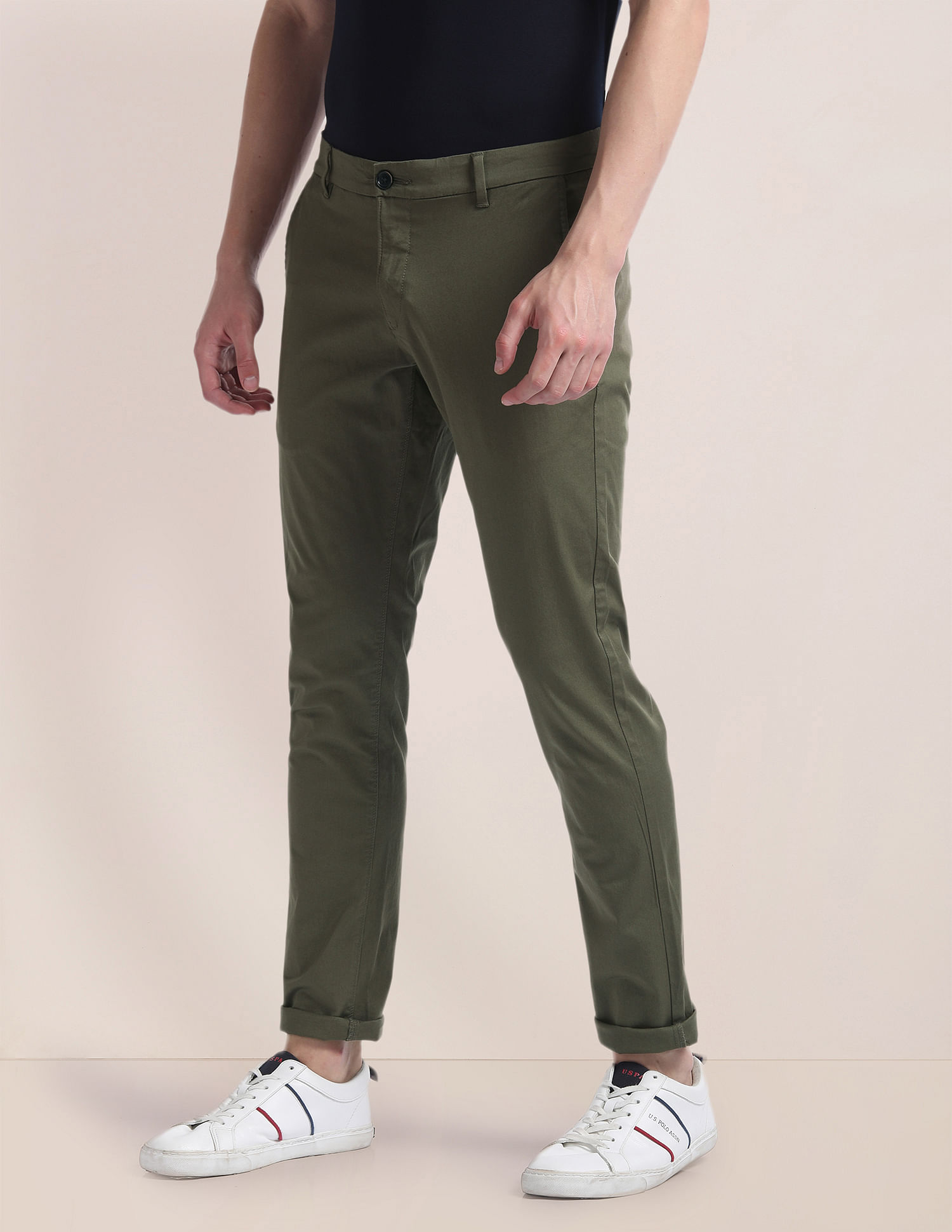 Mens Woven Trousers in Army Green – U.S. Polo Assn. UK