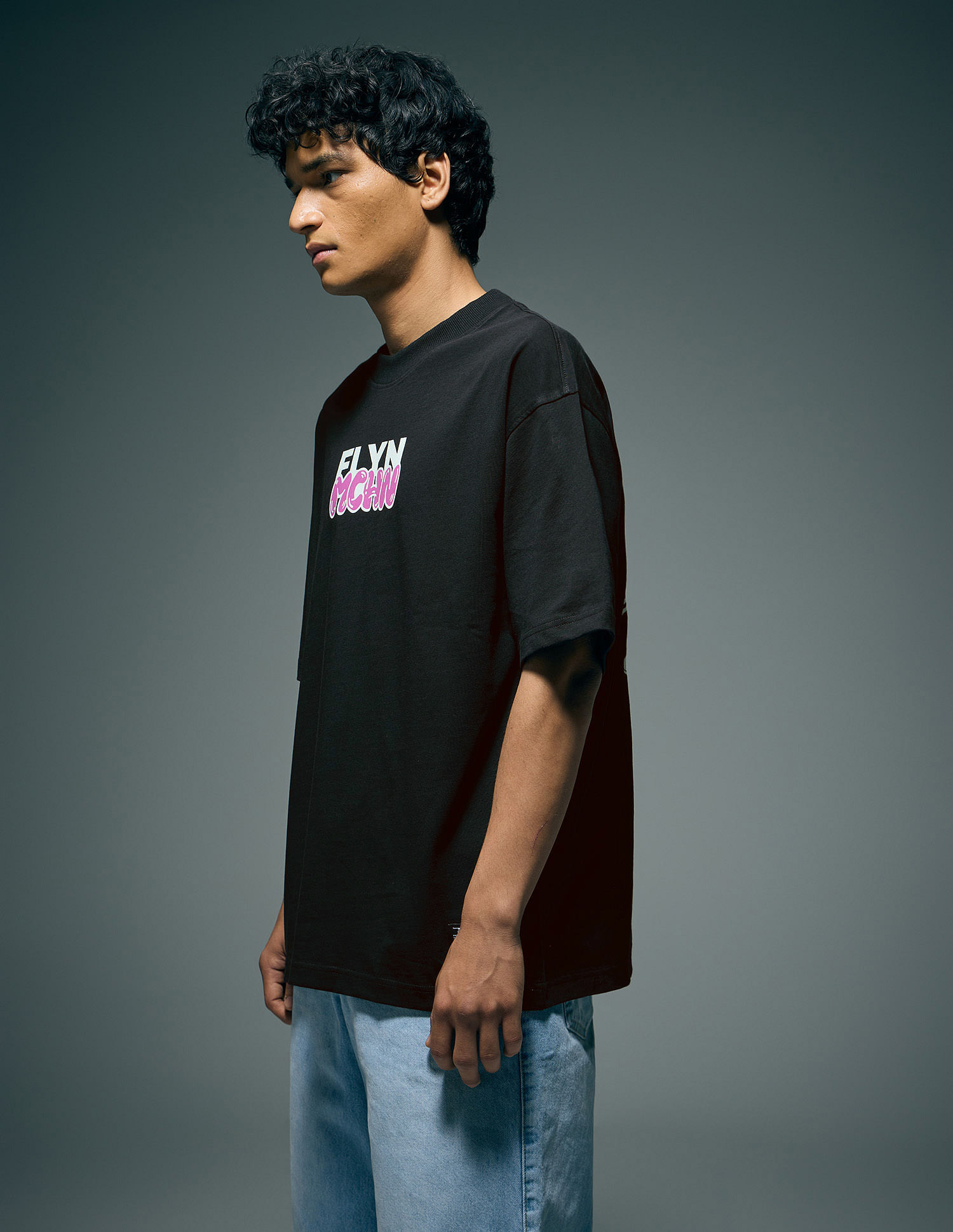 Flying Machine Graphic Printed Oversized Fit T-Shirt