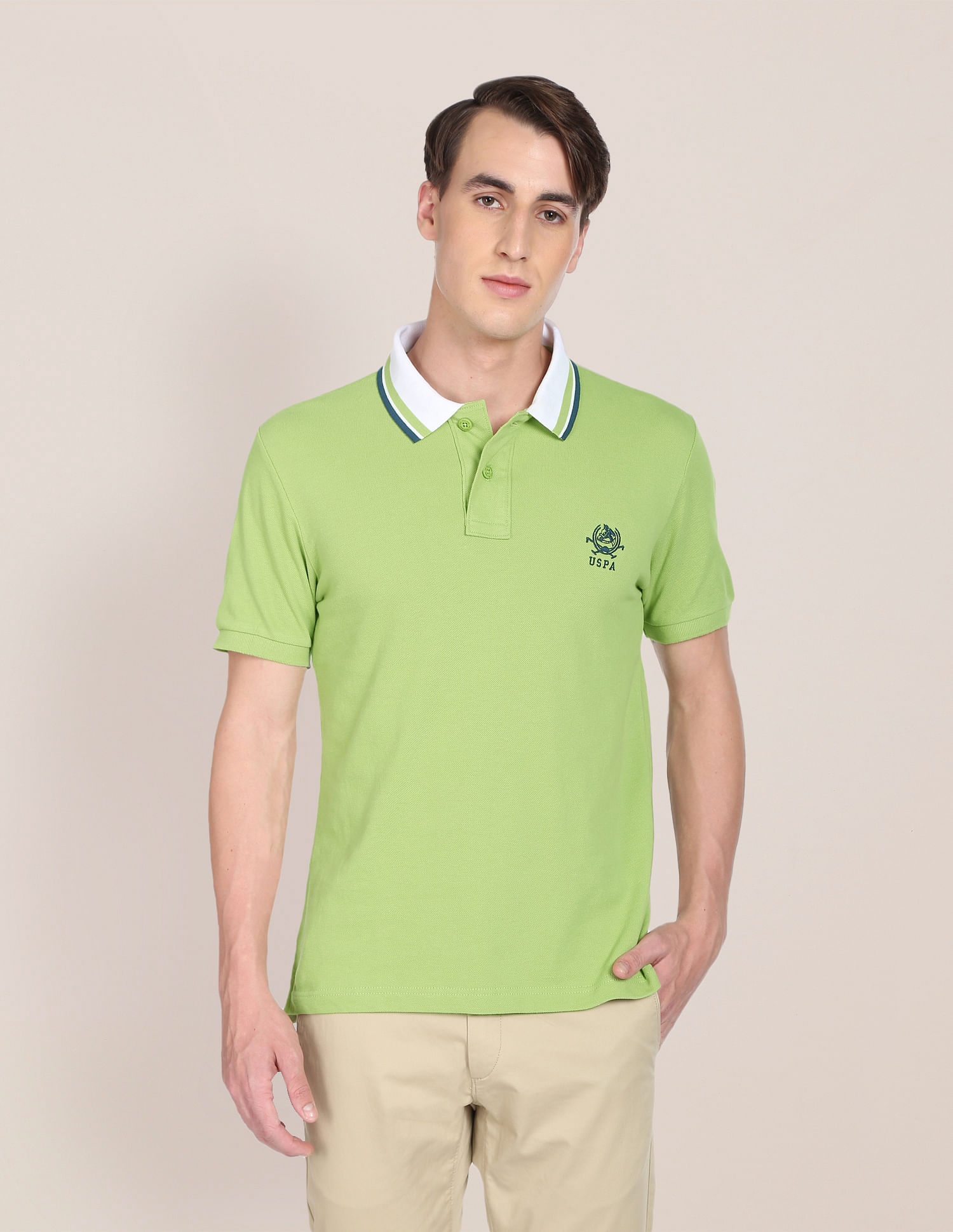 U.S. Polo Assn. Contrast Collar Pure Cotton Polo Shirt