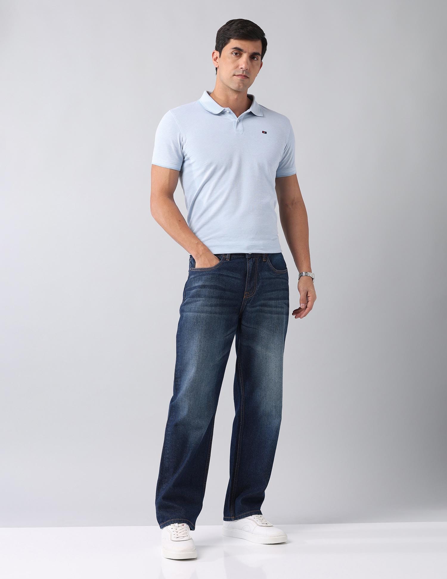Buy AD by Arvind Baggy Fit Mid Rise Jeans - NNNOW.com