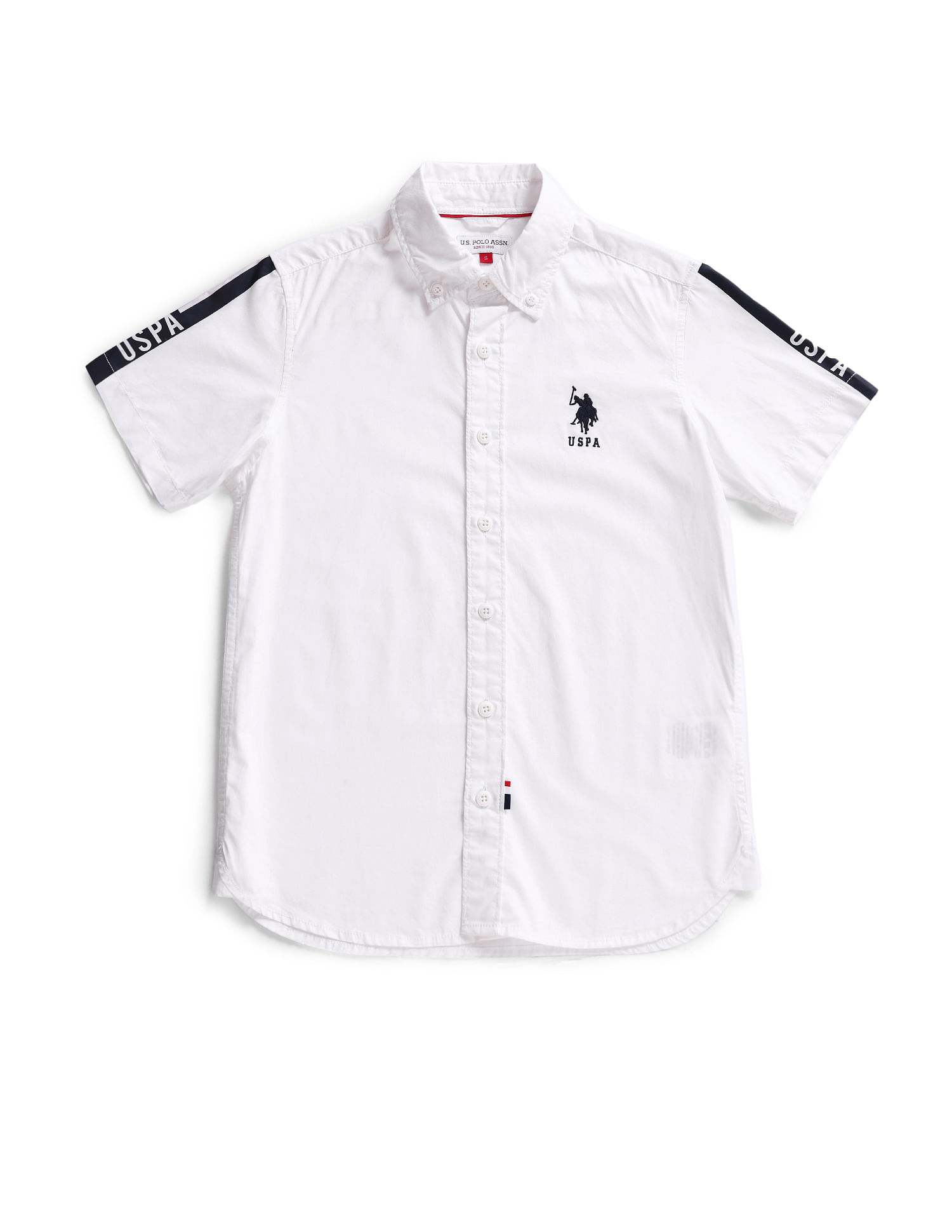 U.S. Polo Assn. Kids Boys Brand Print Cotton Shirt