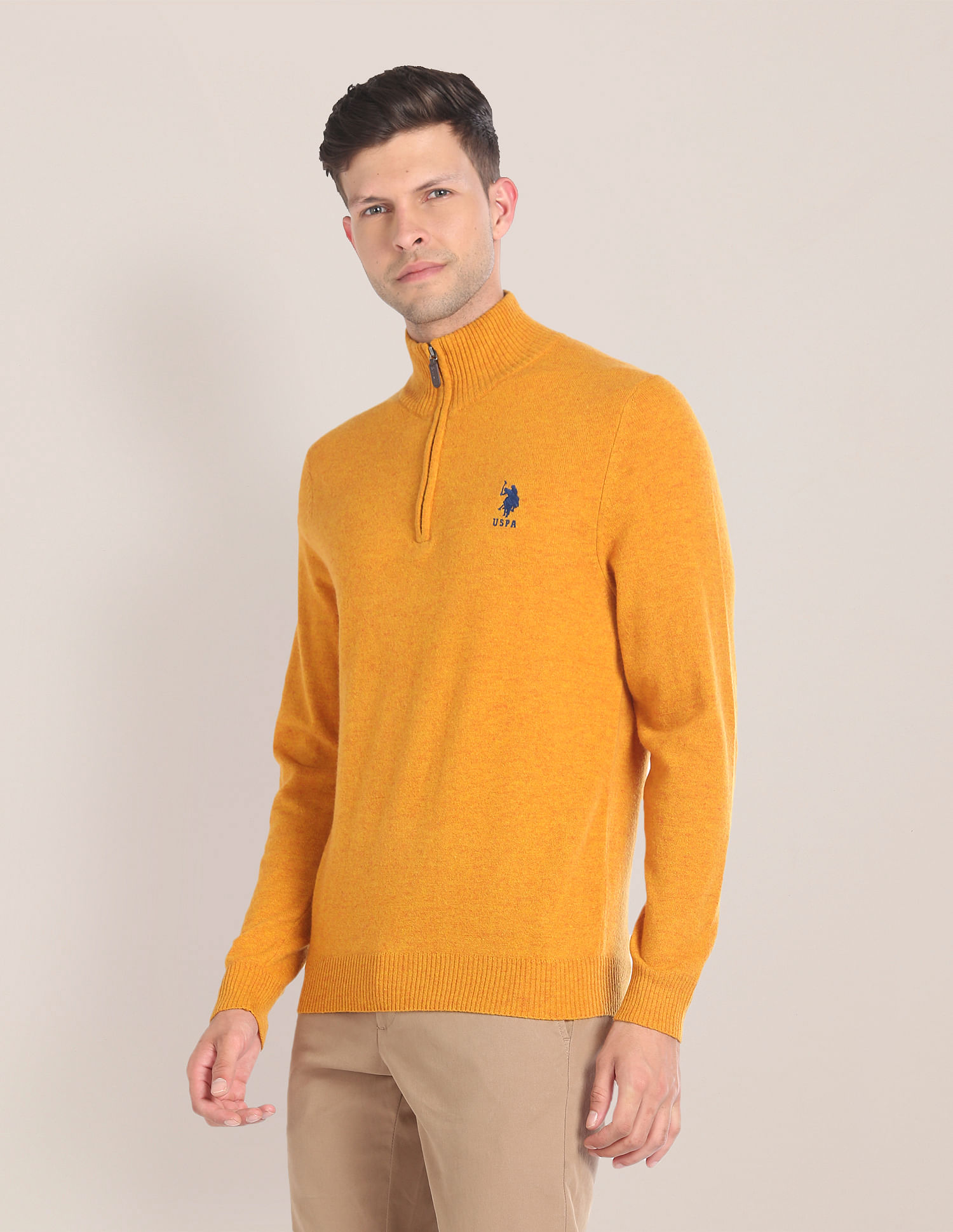 U.S. Polo Assn. High Neck Logo Sweater