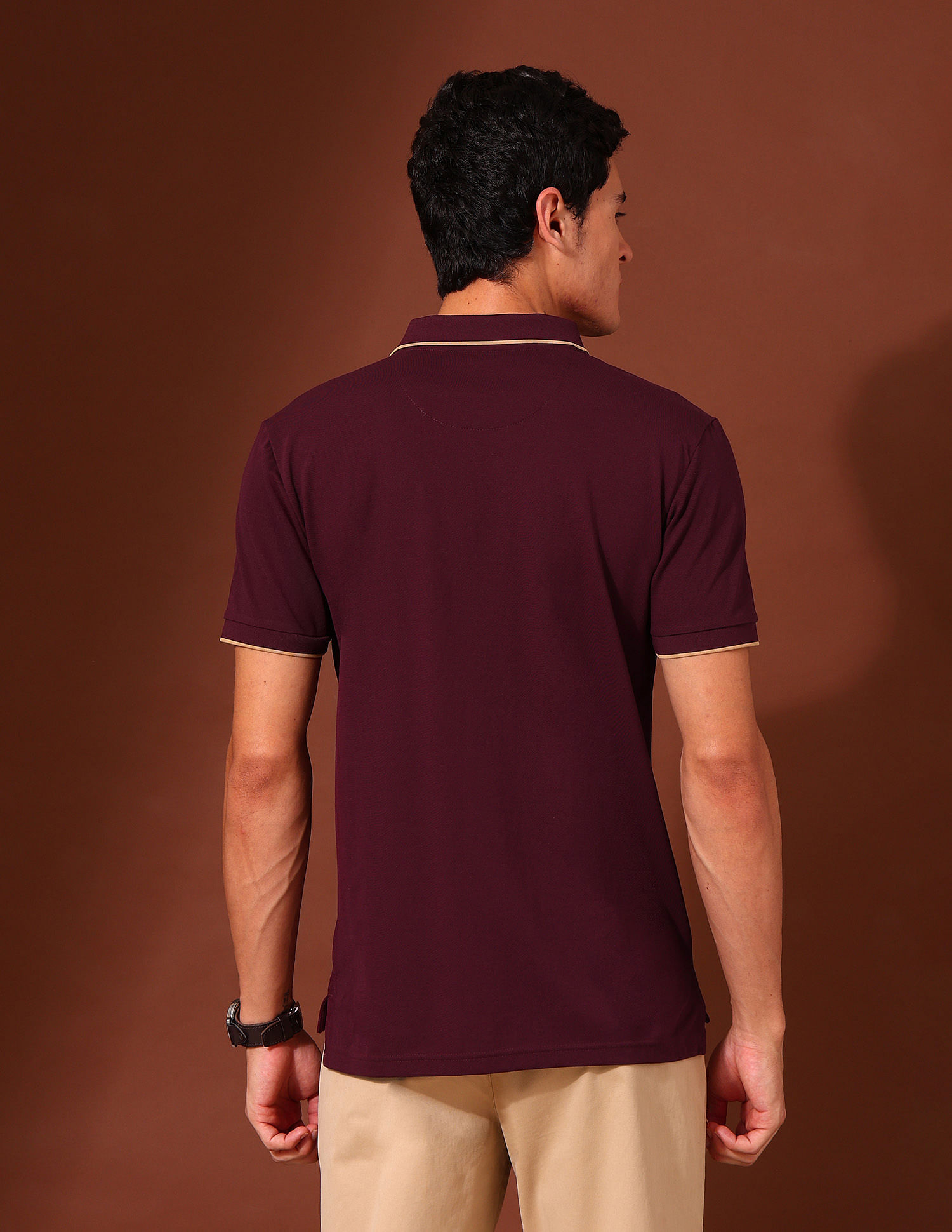 U.S. Polo Assn. Solid Slim Fit Varsity Polo Shirt