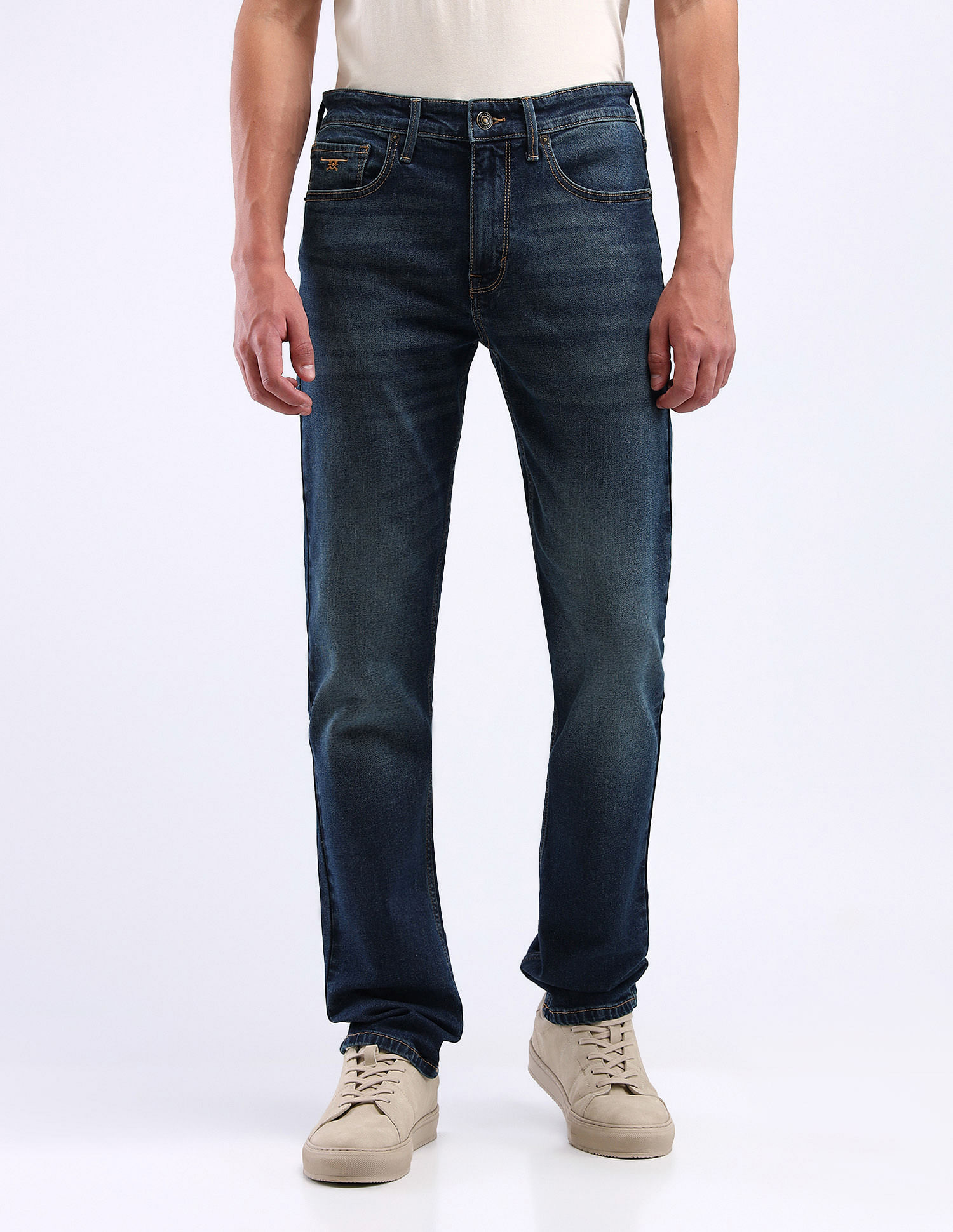 Flying Machine Mid Rise Freddie Slim Straight Fit Jeans