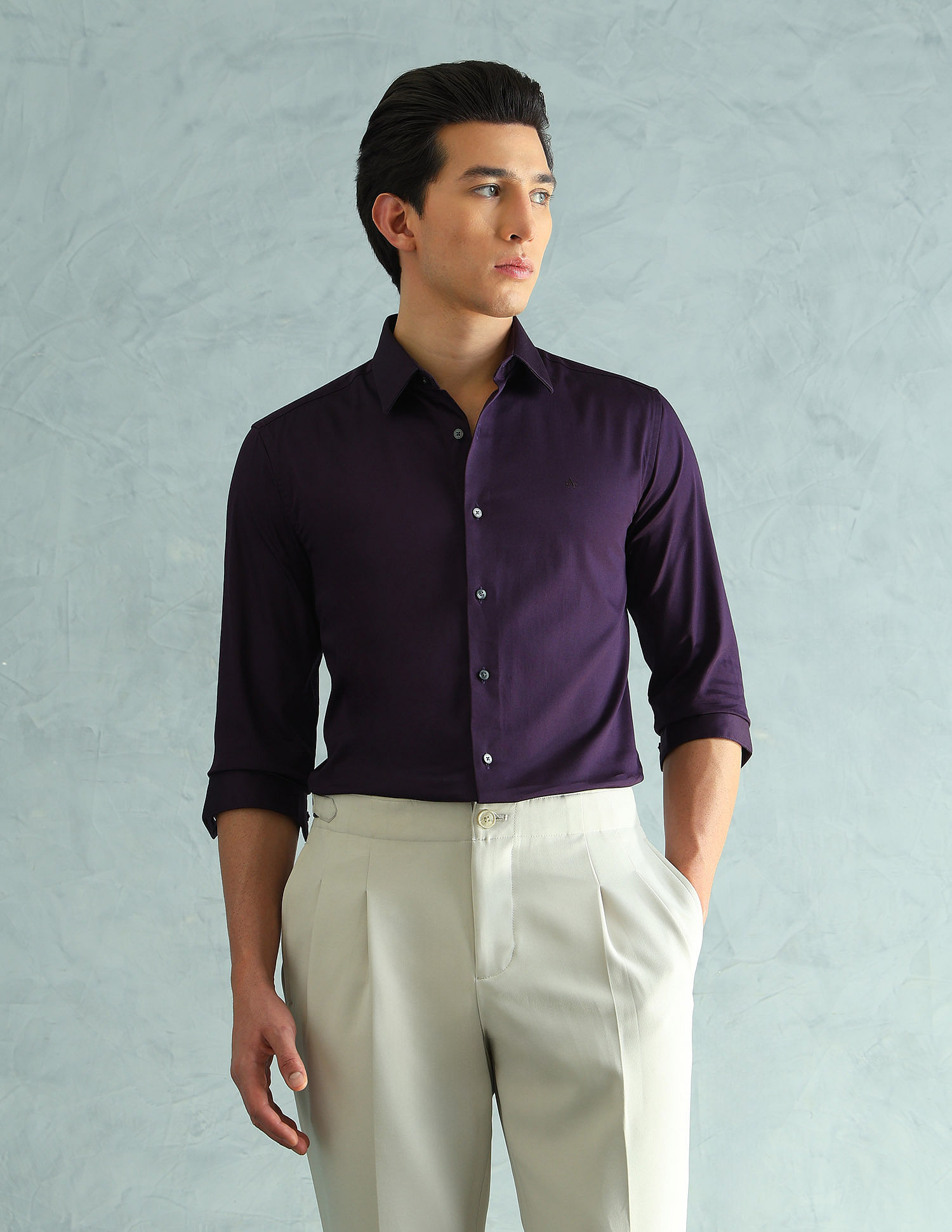Arrow Newyork Slim Fit Smart Satin Shirt