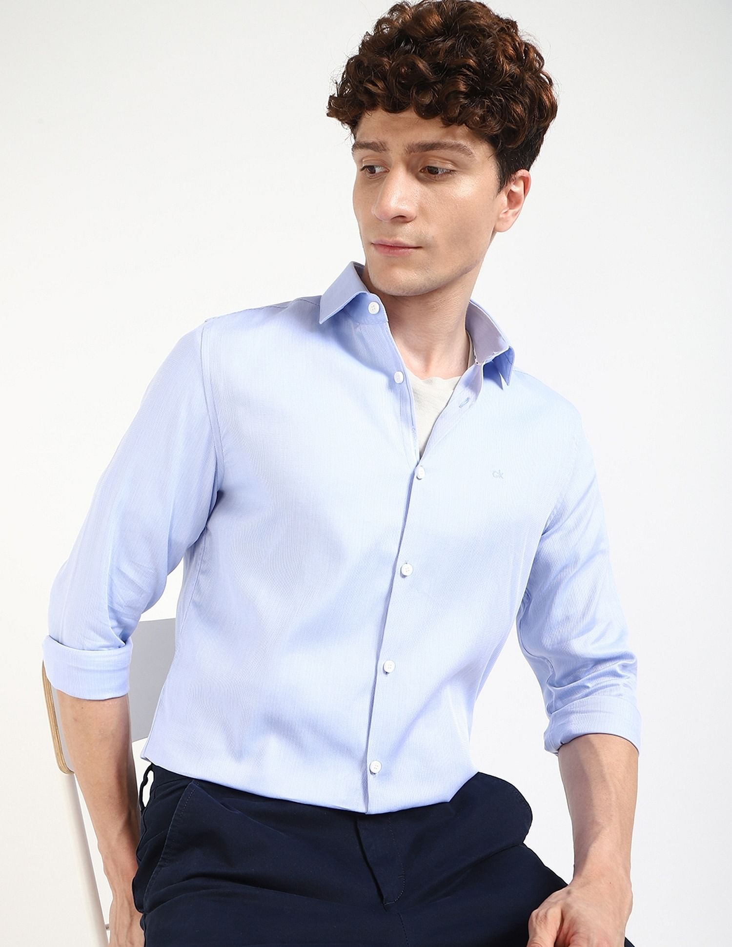 Calvin Klein Jeans Striped Slim-Fit Dobby Woven Shirt