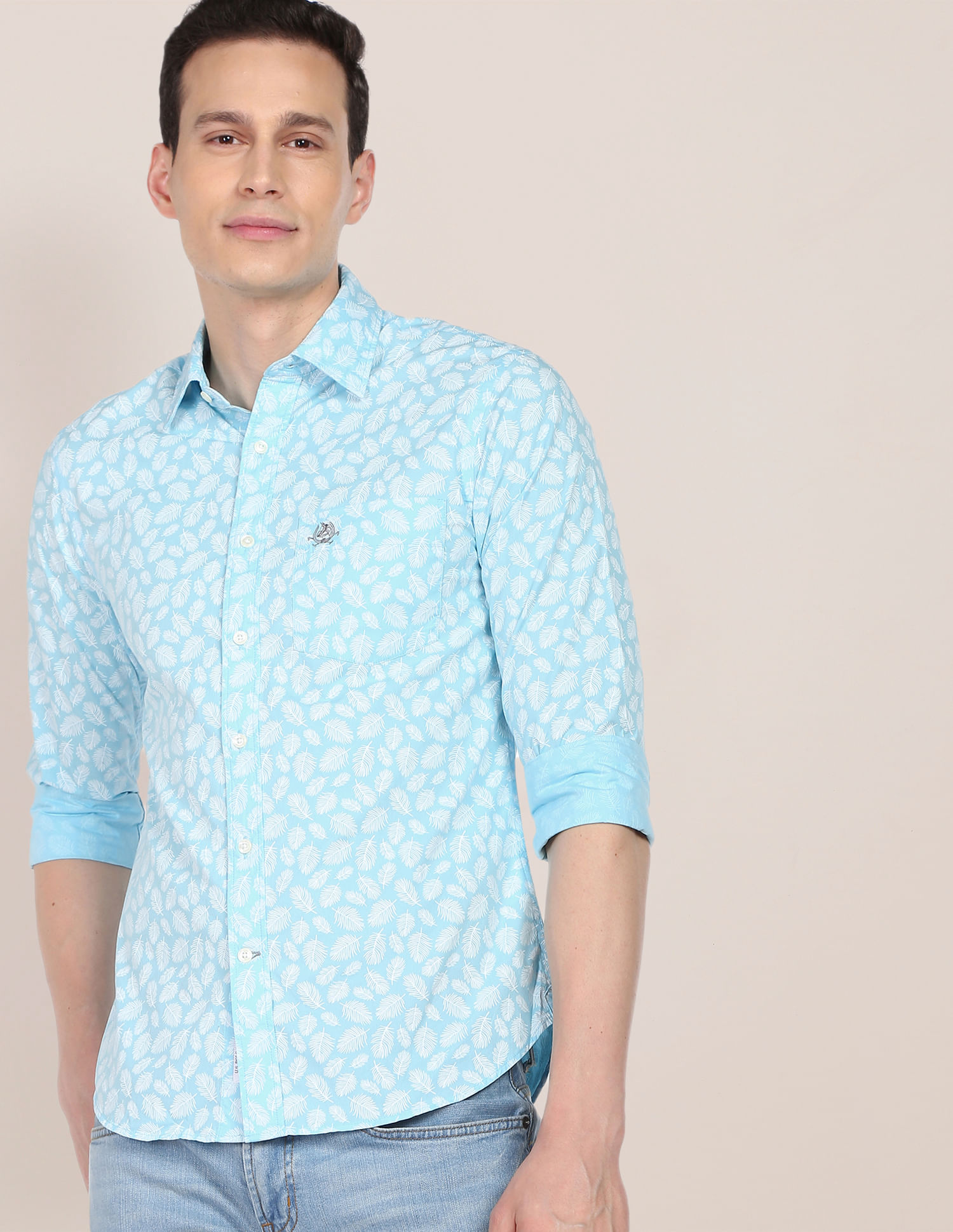 U.S. Polo Assn. Tropical Print Cotton Casual Shirt