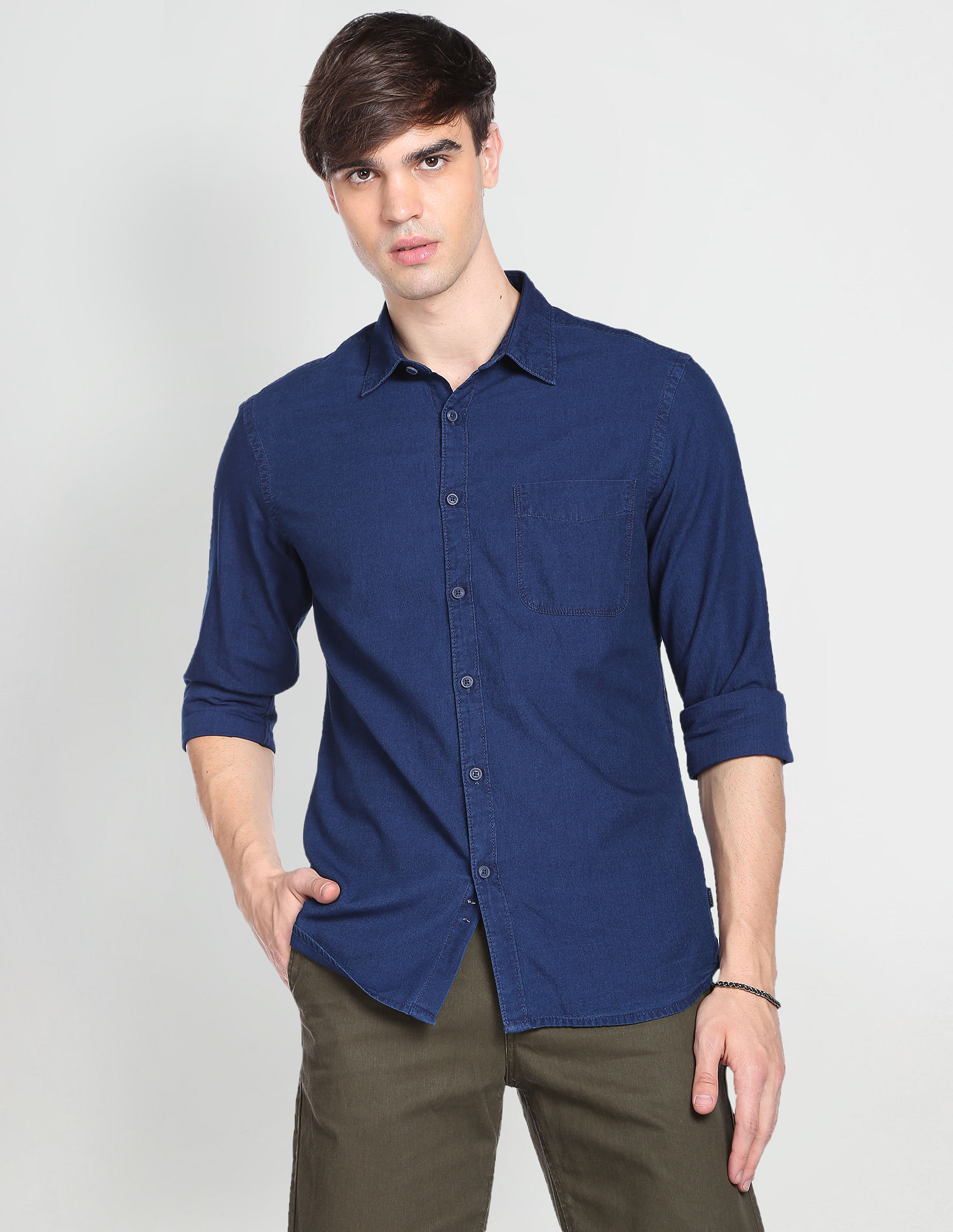 Flying Machine Twill Washed Shirt