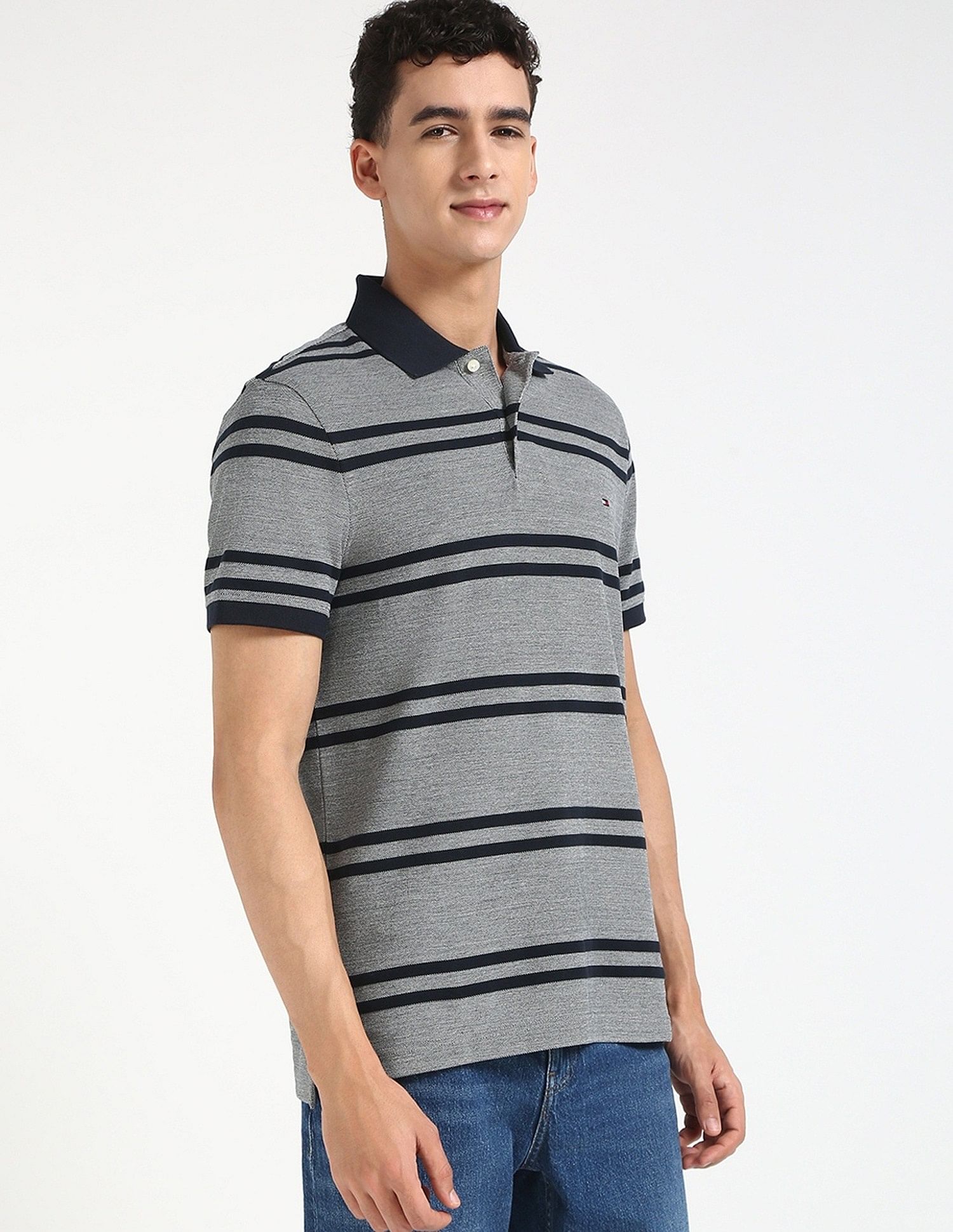 Tommy Hilfiger Striped Regular-Fit Cotton Polo Shirt