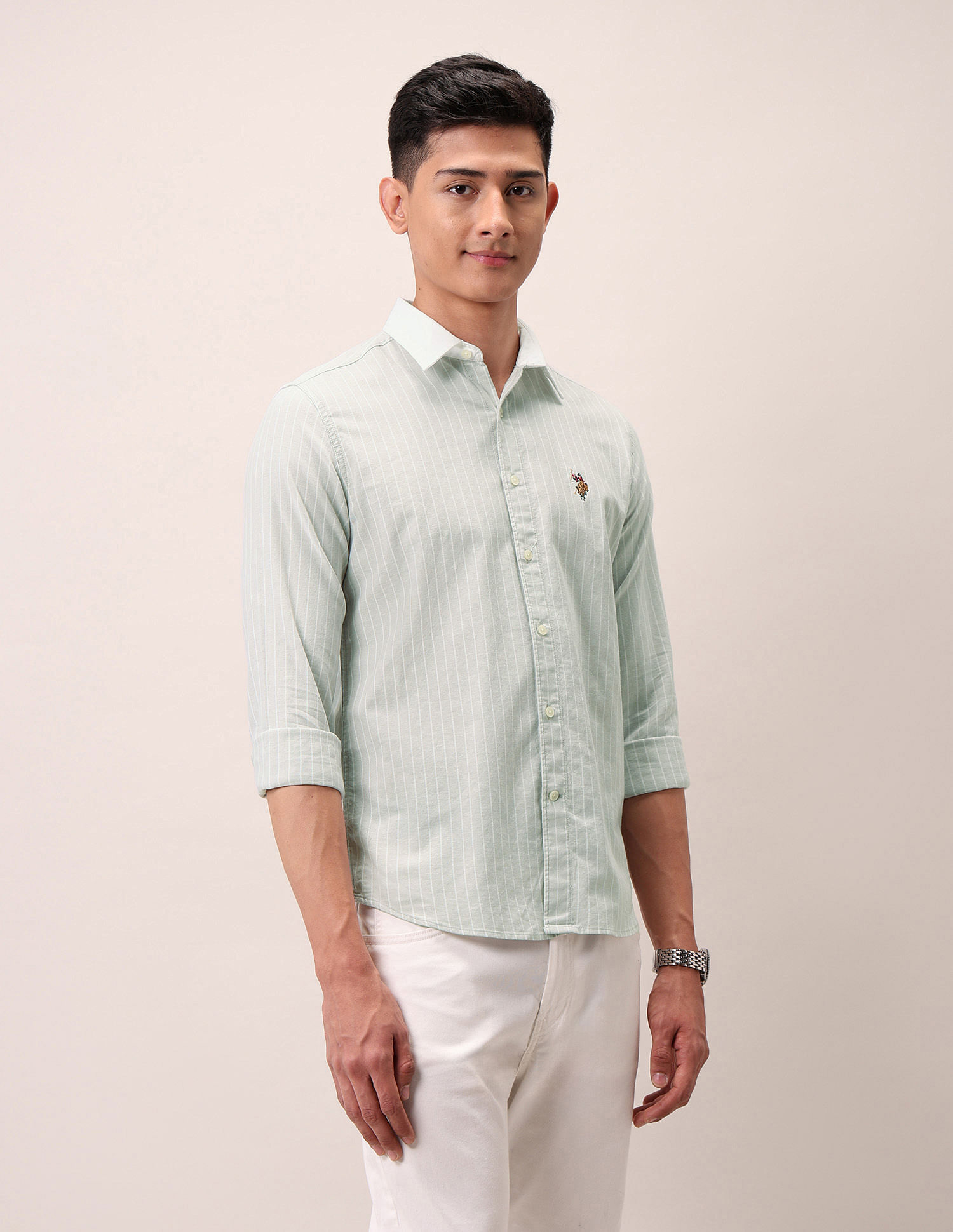 U.S. Polo Assn. Denim Co. Vertical Striped Pure Cotton Shirt