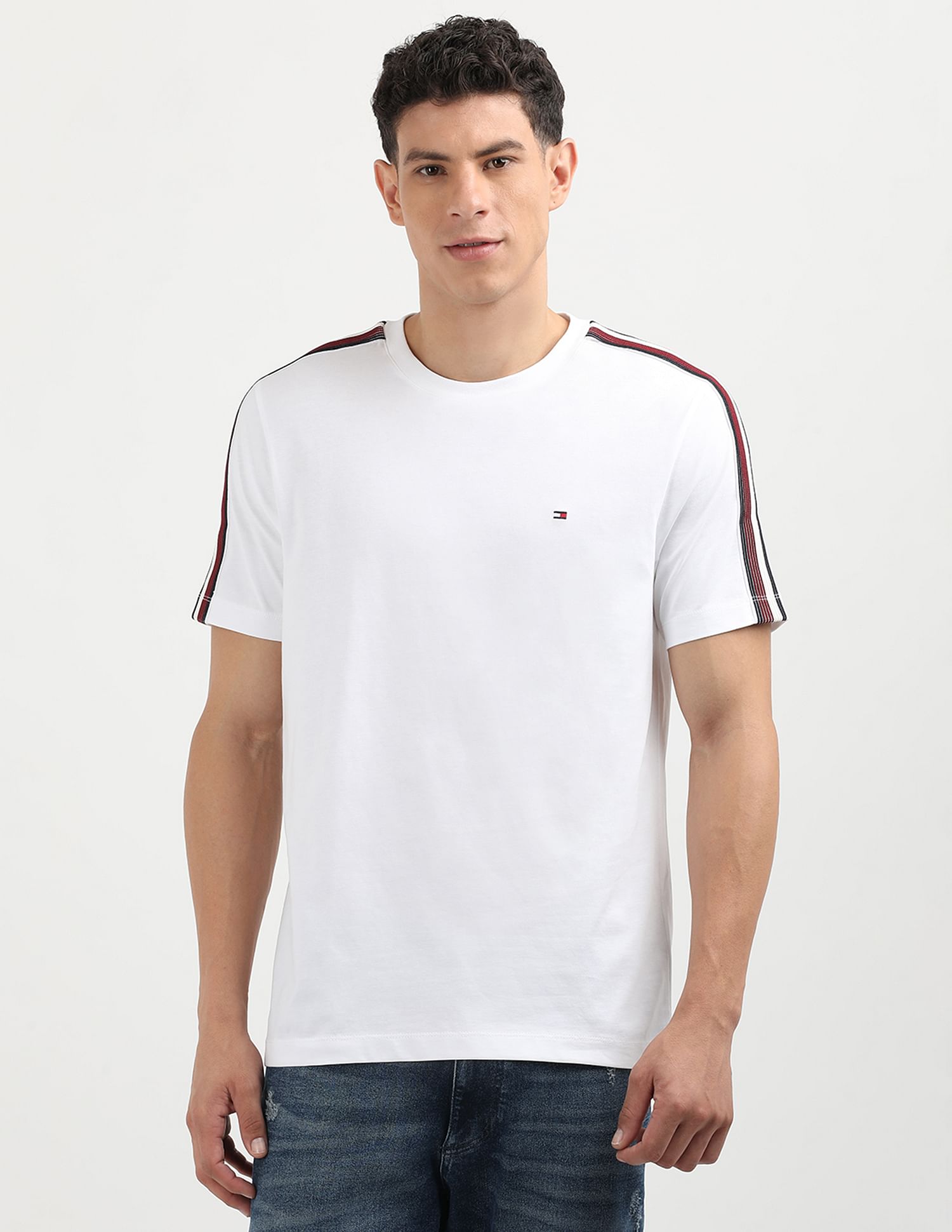 Tommy Hilfiger Shadow Stripe Detail Sleeve T-Shirt