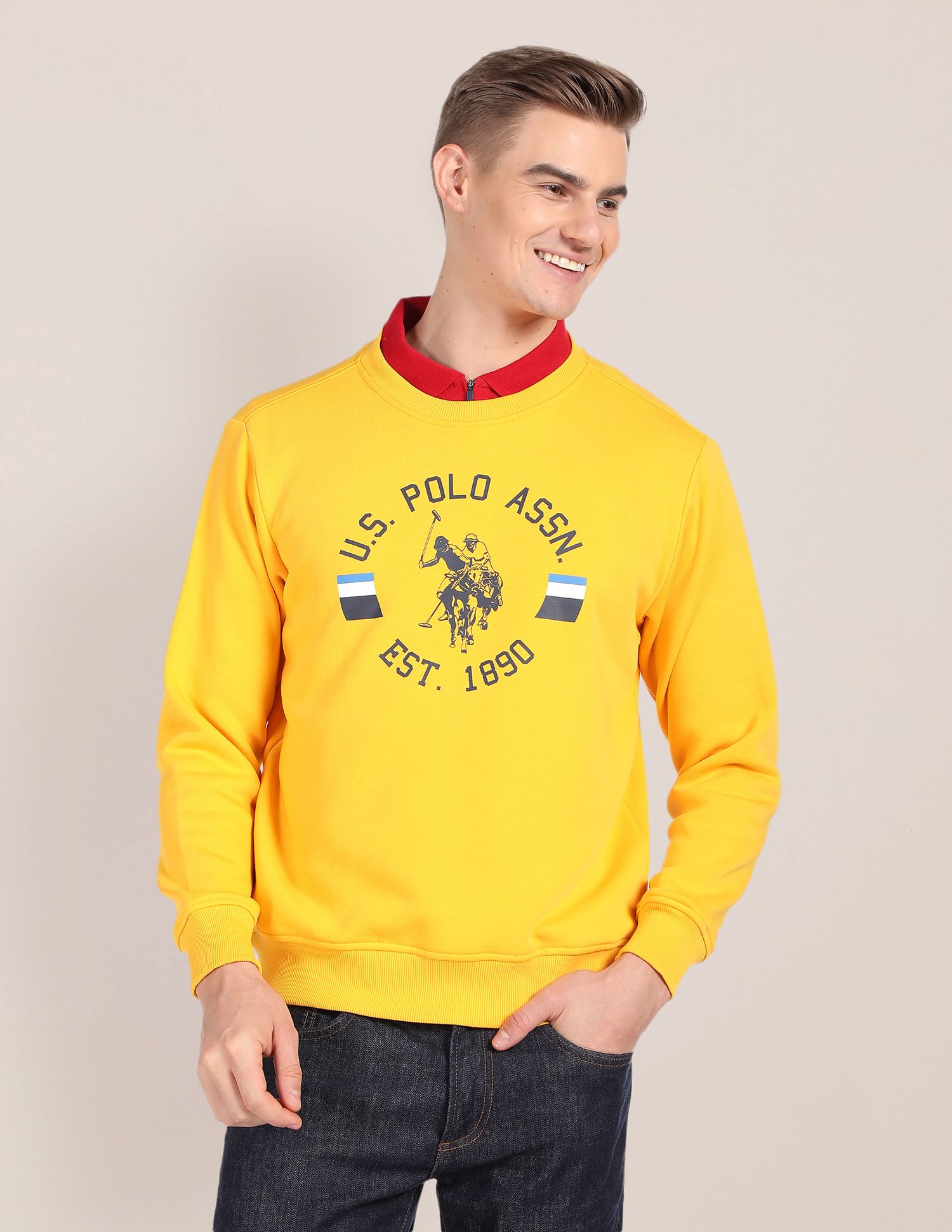 Us polo yellow store sweatshirt