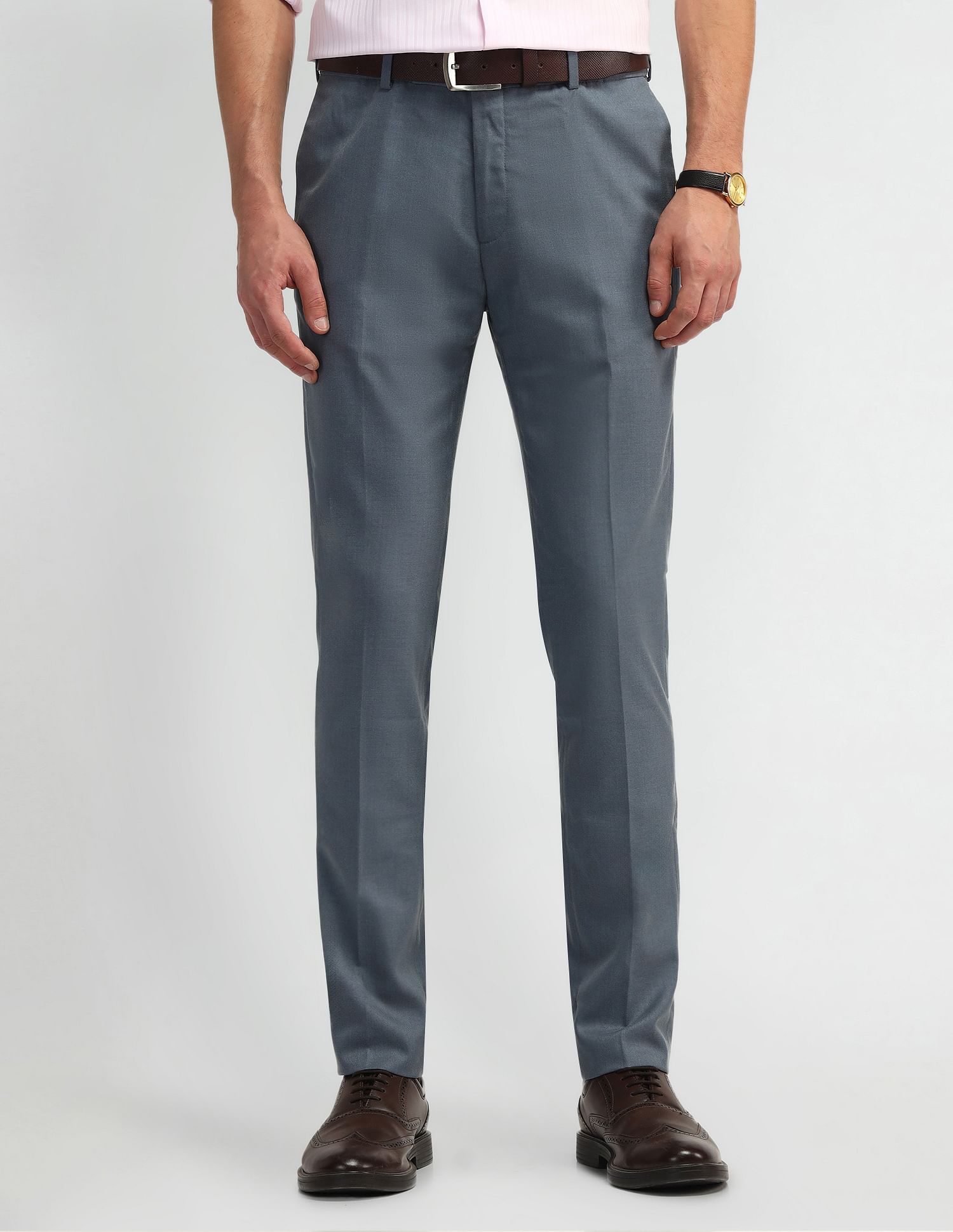 Arrow Slim Fit Mid Rise Trousers