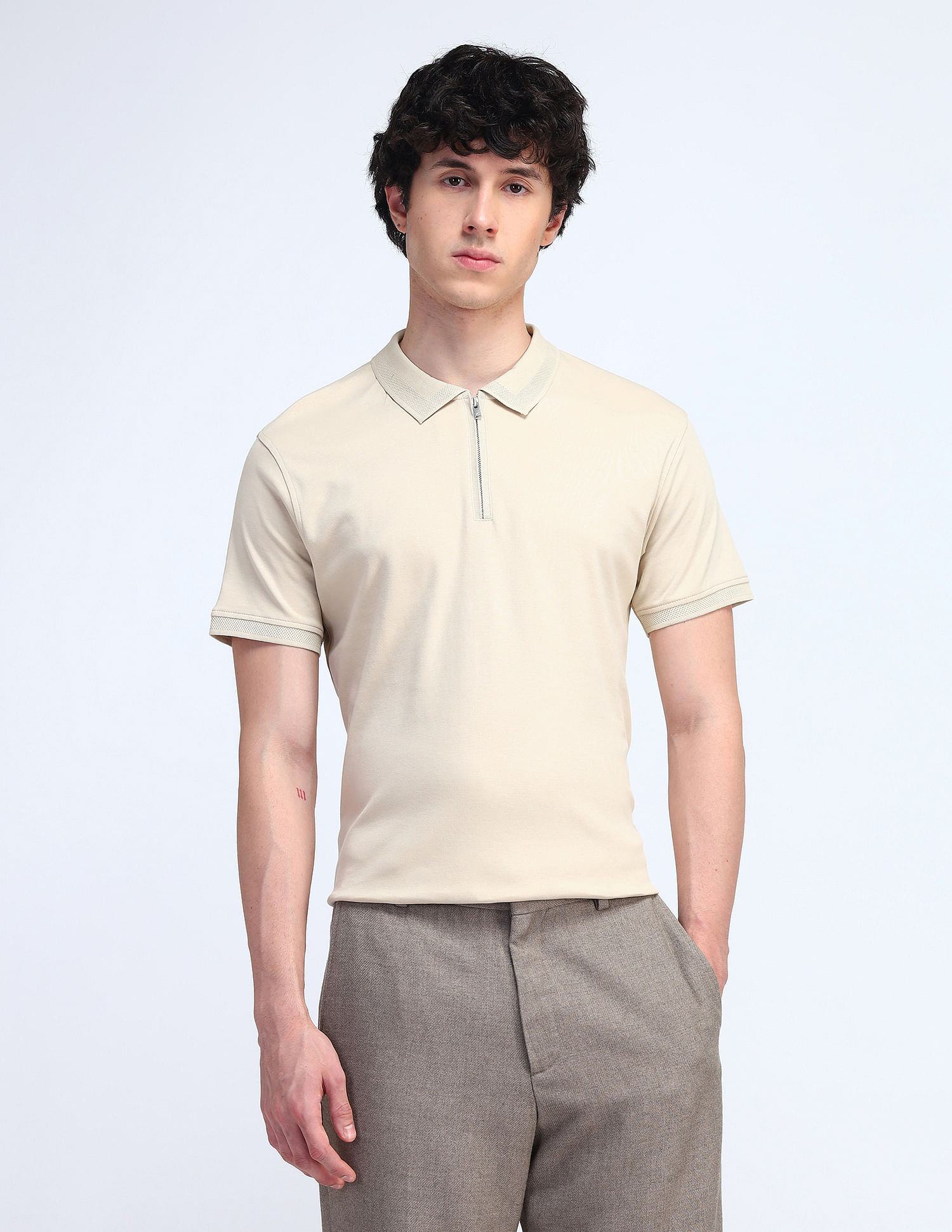 Flying Machine Solid Regular Fit Polo Shirt