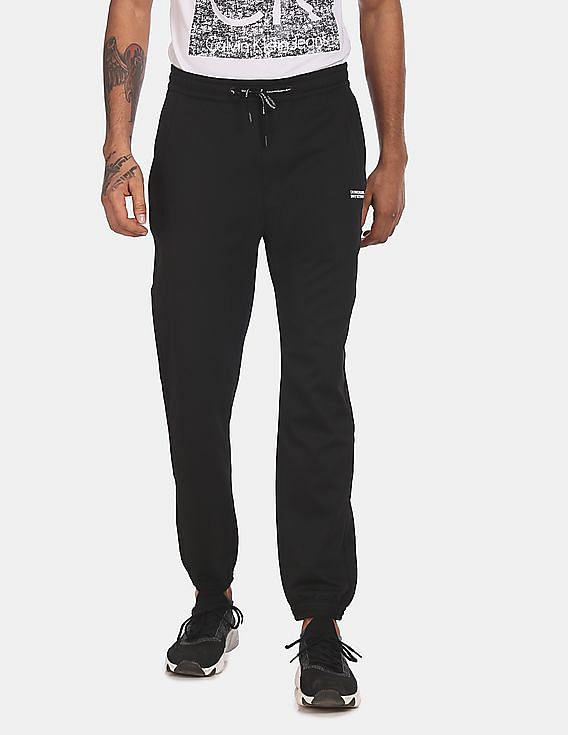 Calvin Klein Men Black Premium Regular Solid Joggers