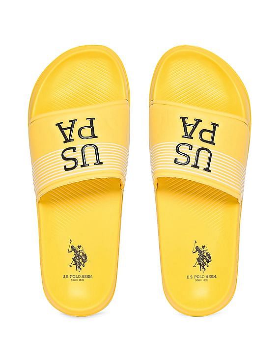 U.S. Polo Assn. Men Open Toe Striped Beesley 2.0 Slides