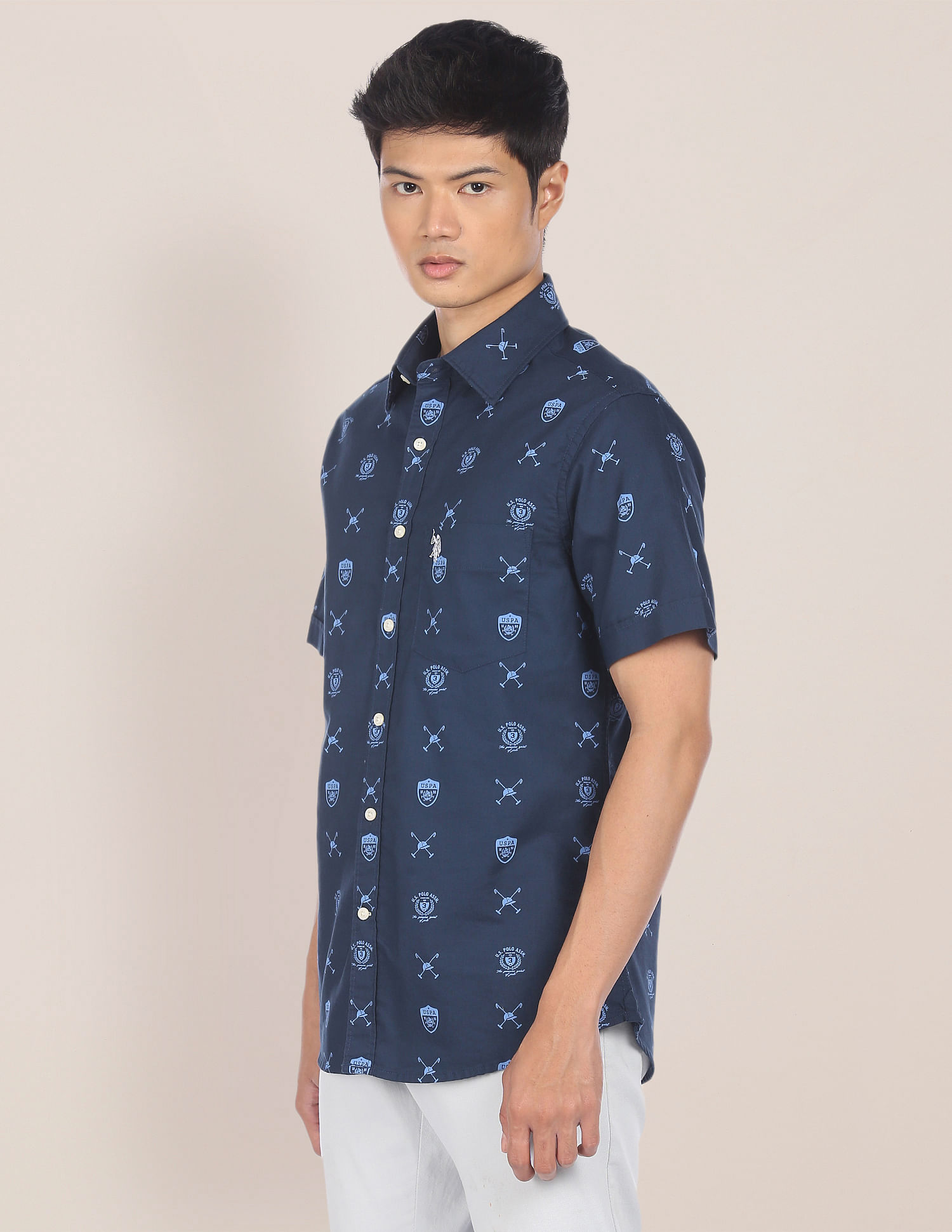 U.S. Polo Assn. Spread Collar Printed Casual Shirt