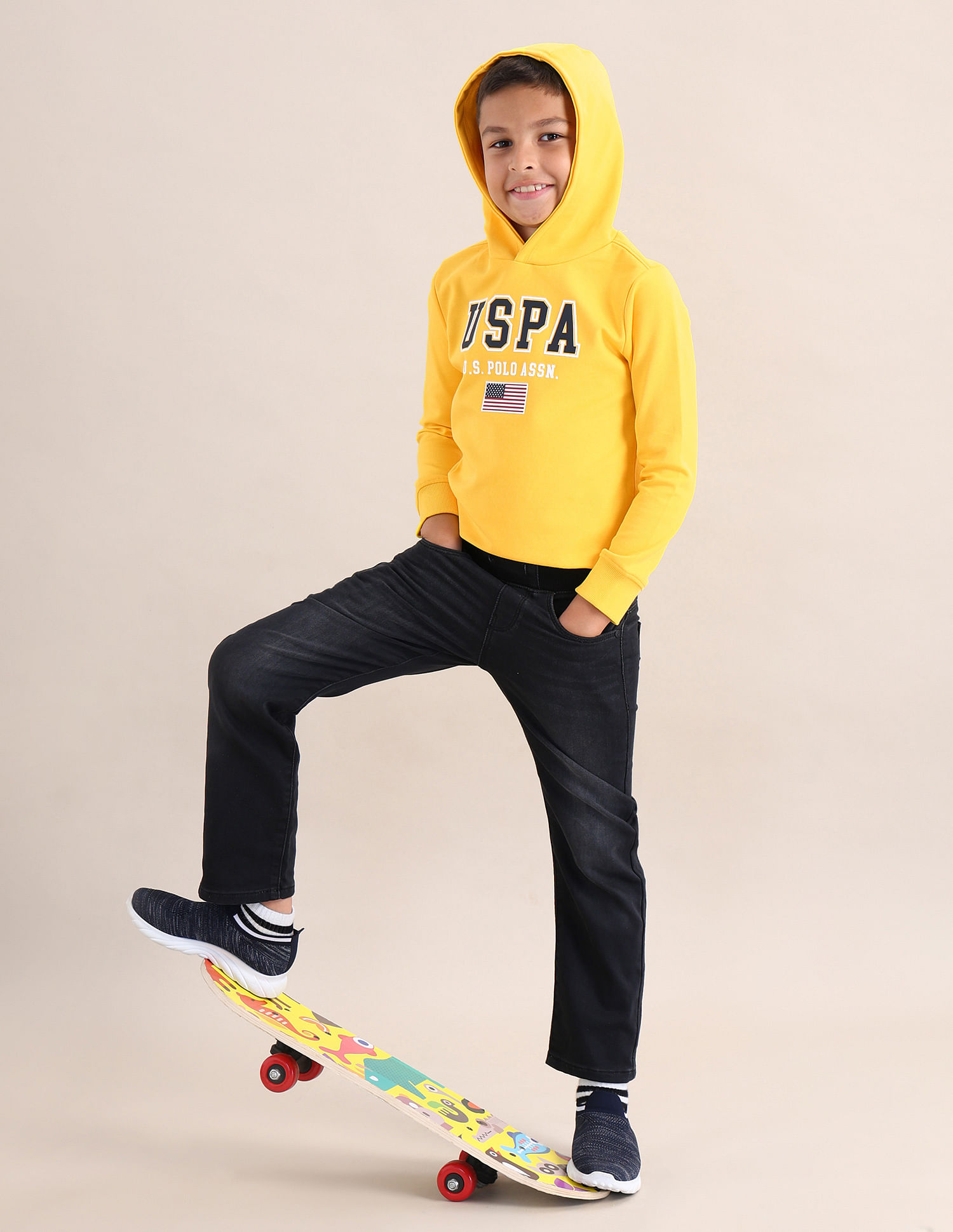 U.S. Polo Assn. Kids Boys Brand Printed Regular Fit Sweatshirt