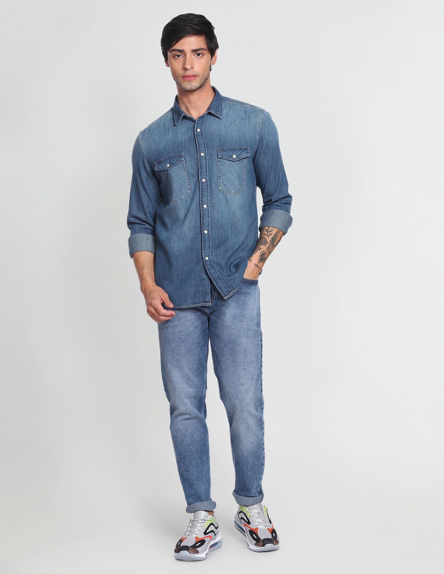 Flying Machine Mid Rise F-Jango Straight Fit Jeans