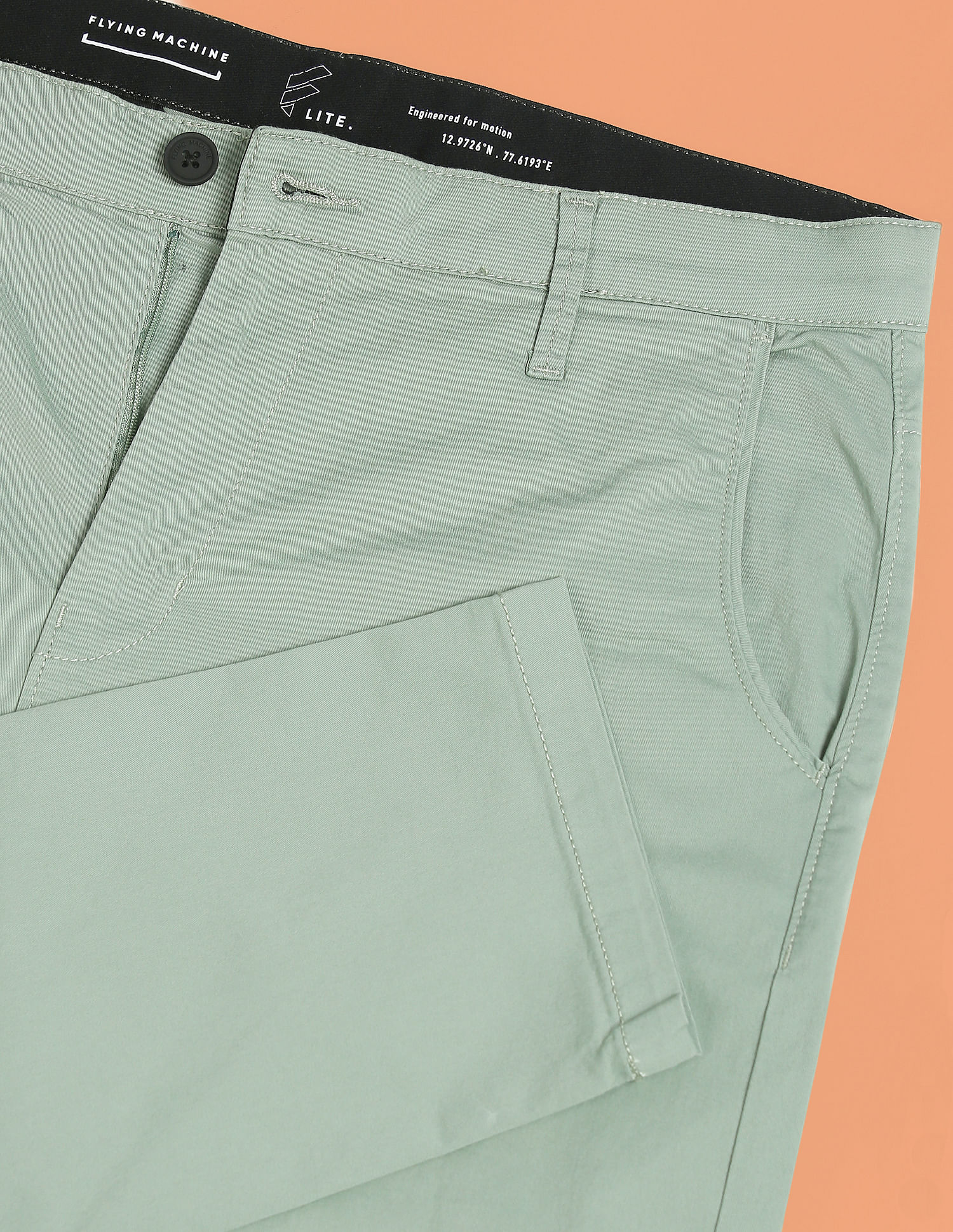 Flying Machine Mid Rise Solid F-Lite Trousers