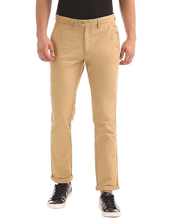 Buy BREAKBOUNCE Solid Cotton Regular Fit Mens Casual Trousers  Shoppers  Stop