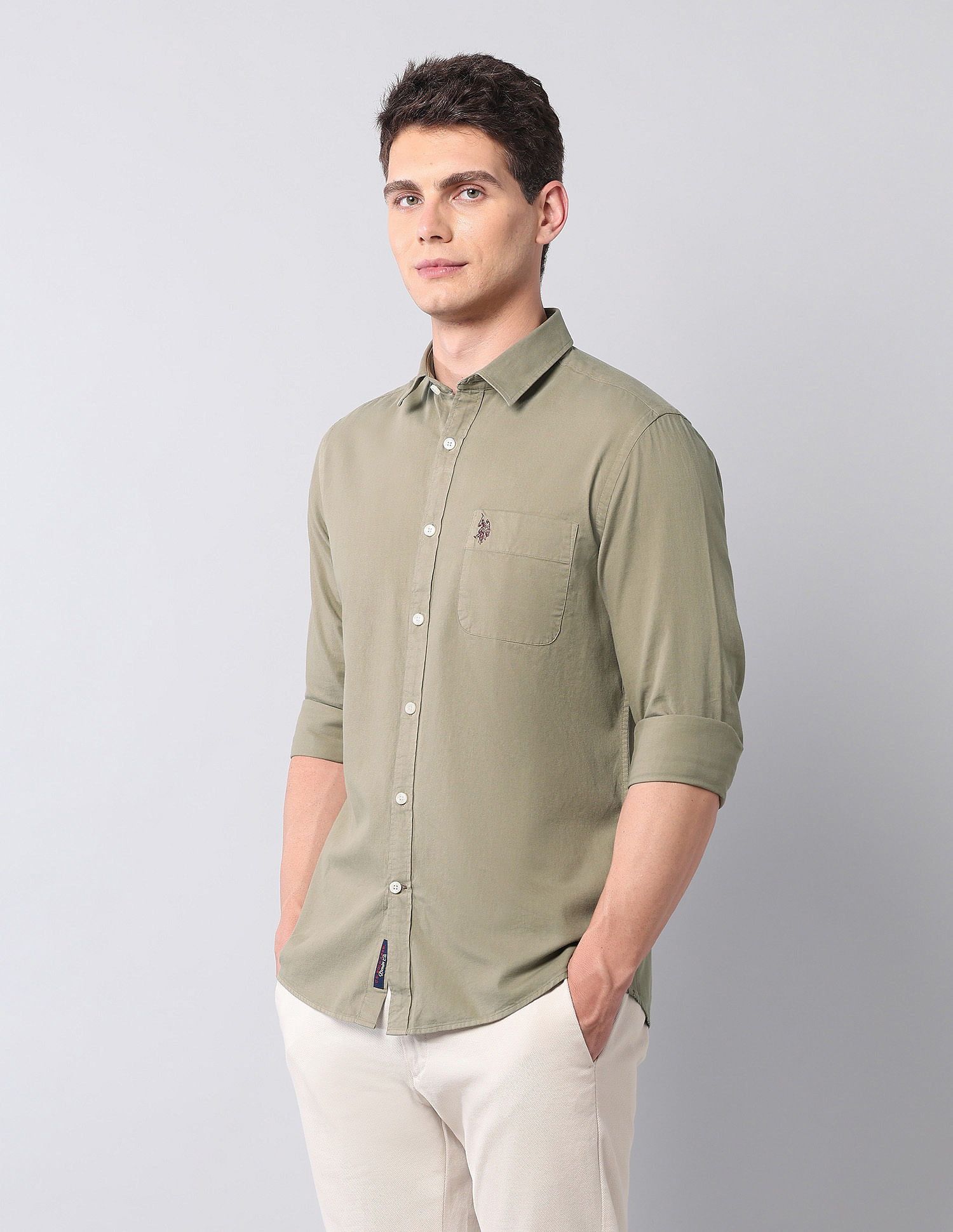 U.S. Polo Assn. Denim Co. Slim Fit Pure Cotton Twill Shirt