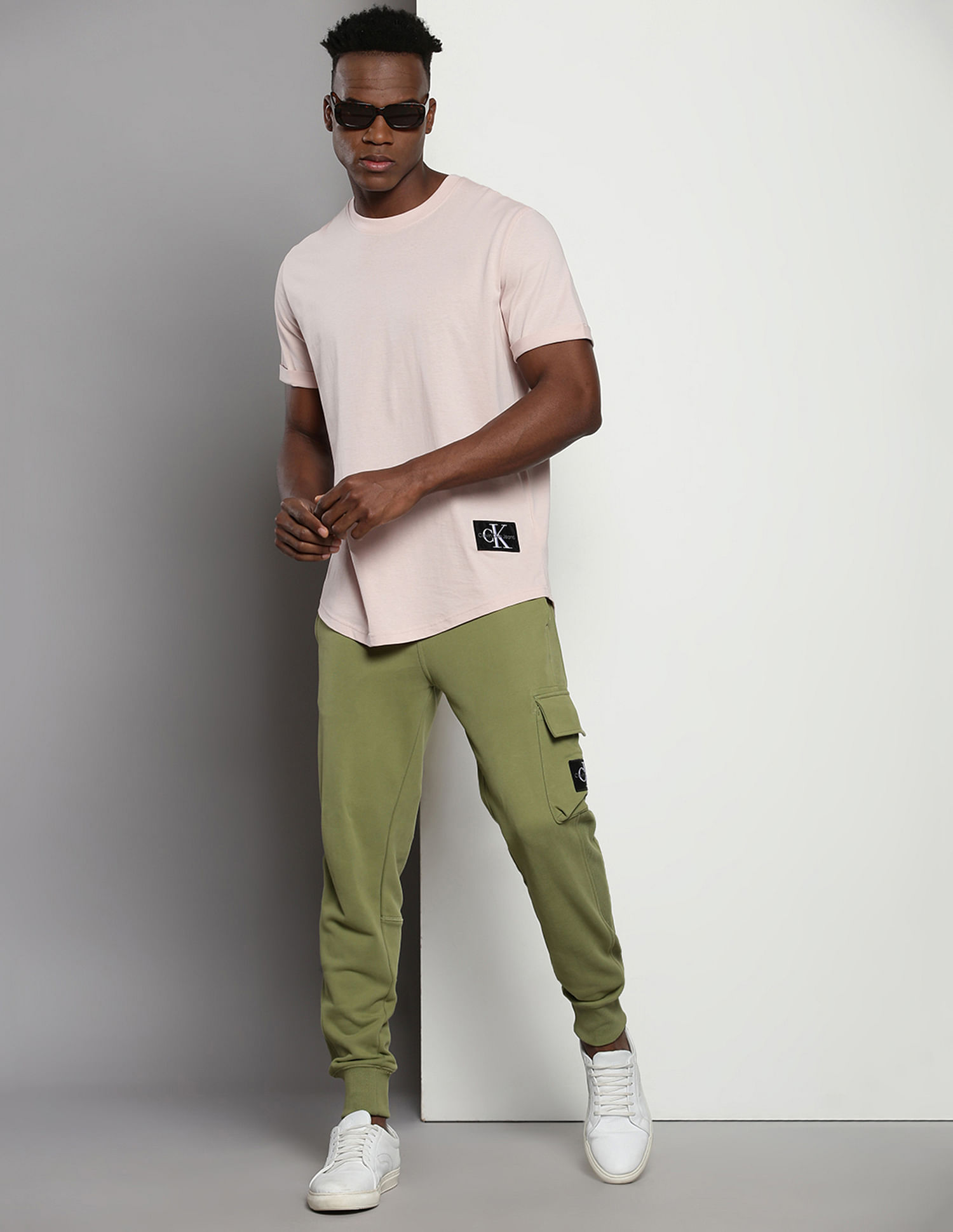 Calvin Klein Badge Turn Up Sleeve T-Shirt