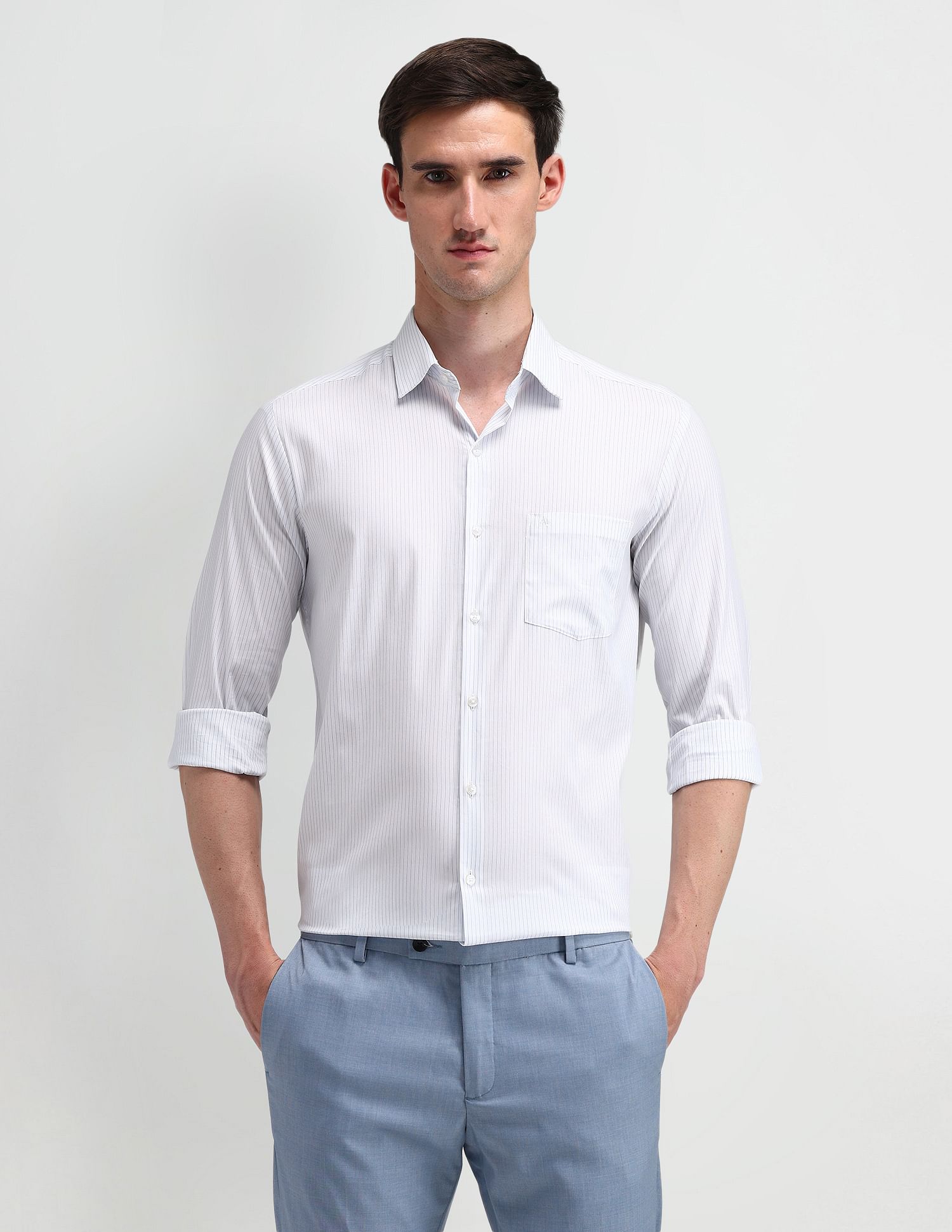 Arrow Pinstriped Slim Fit Shirt