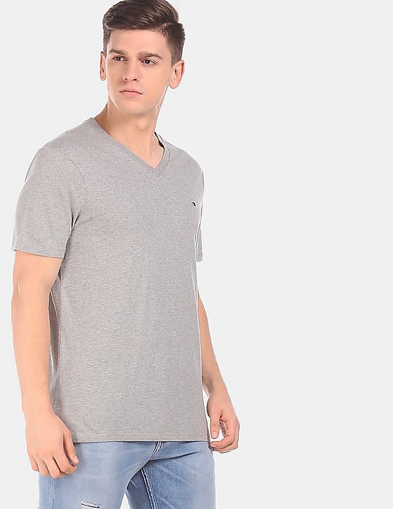 Camiseta Tommy Hilfiger Center Chest Stripe Tee Branco - FIRST