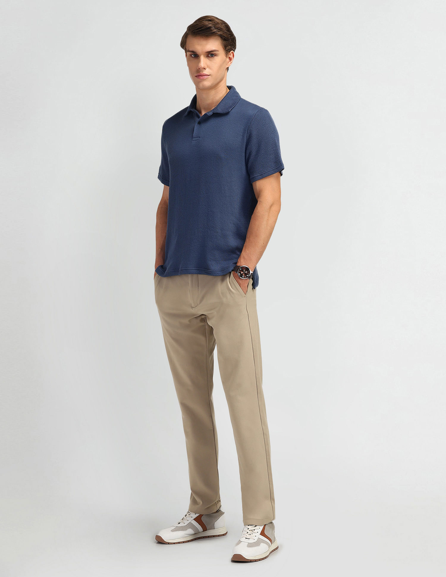 Arrow Newyork Textured Pattern Regular Polo Shirt