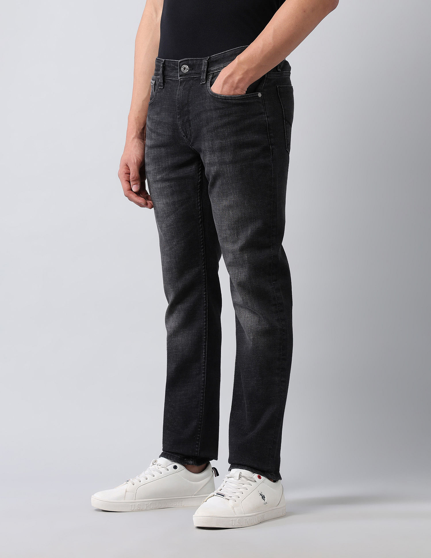 U.S. Polo Assn. Denim Co. Brandon Slim Tapered Fit Black Jeans