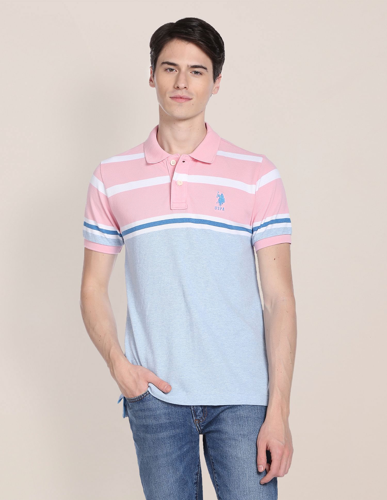 U.S. Polo Assn. Signature Stripe Pique Polo Shirt
