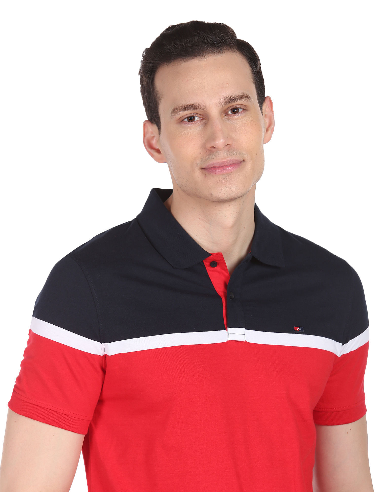 Buy AD by Arvind Modern Fit Colour Block Polo Shirt