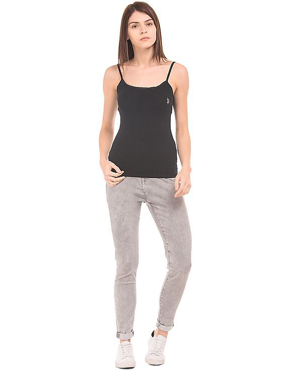 U.S. Polo Assn. Women Solid Cotton Camisole