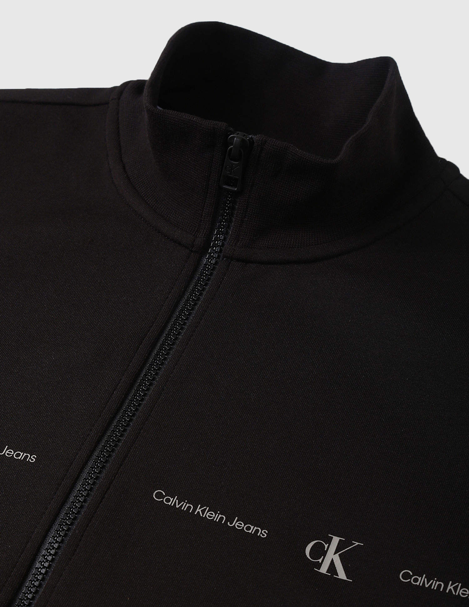 Calvin Klein Logo Repeat Zip Through Sweatshirt