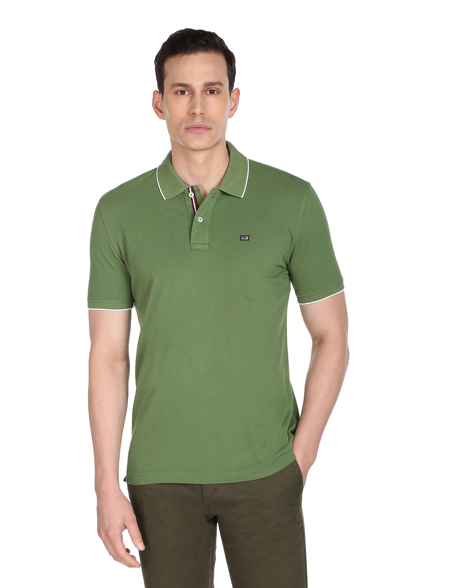Arrow Sports Solid Compact Cotton Polo Shirt