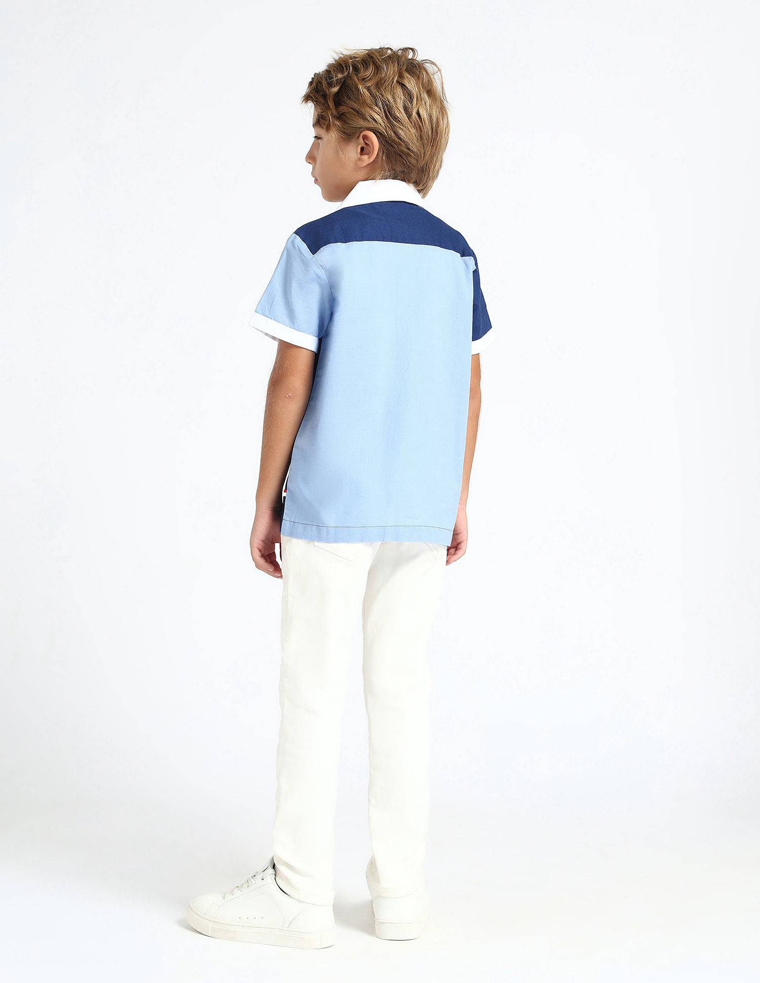 U.S. Polo Assn. Kids Boys Colourblocked Regular Fit Shirt