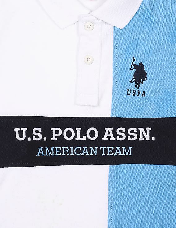 U.S. Polo Assn. Kids Boys Colour Block Brand Embroidered Polo Shirt