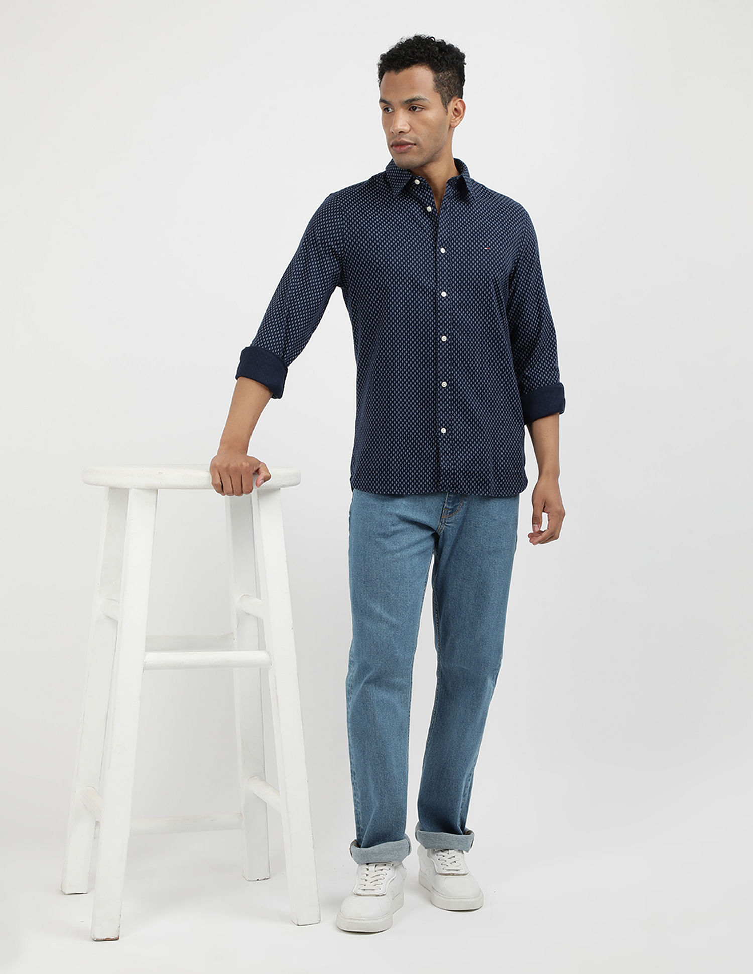 Tommy Hilfiger Brushed Geometric Print Slim Fit Shirt