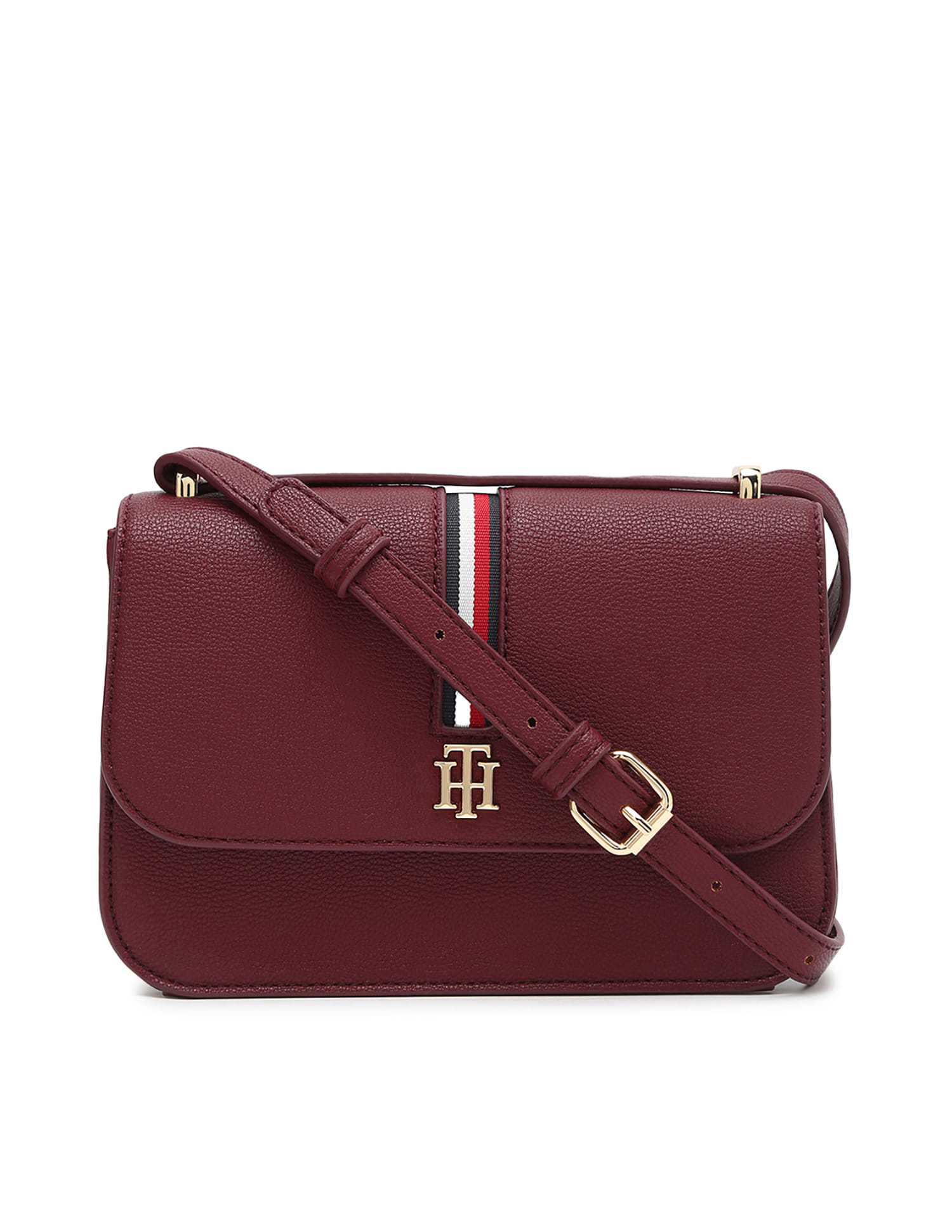 UEIRY Women's Crossbody Bag - Wine Red & Black Vintage Style, Adjustable Strap, Hands-Free Purse