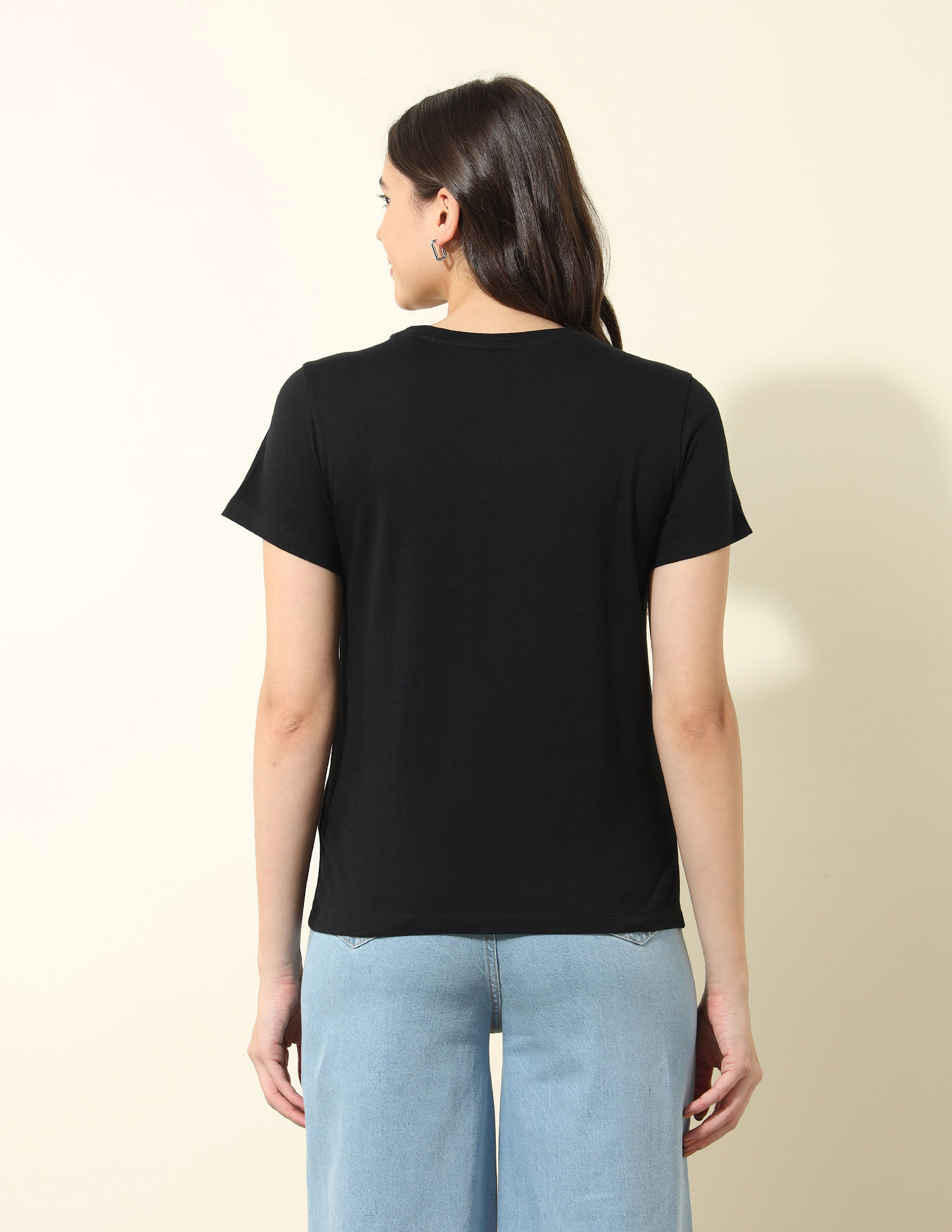 U.S. Polo Assn. Women Regular Fit Brand Printed T-Shirt