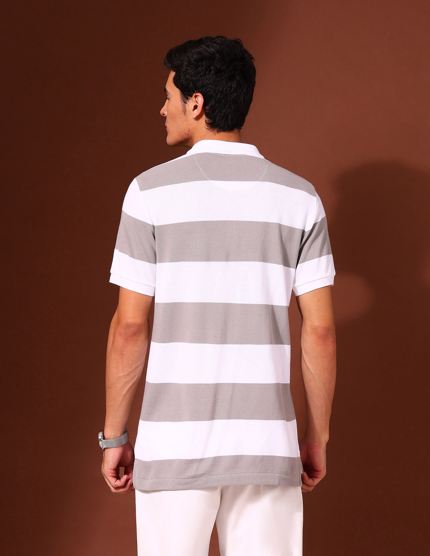 U.S. Polo Assn. Horizontal Striped Working Holiday Polo Shirt