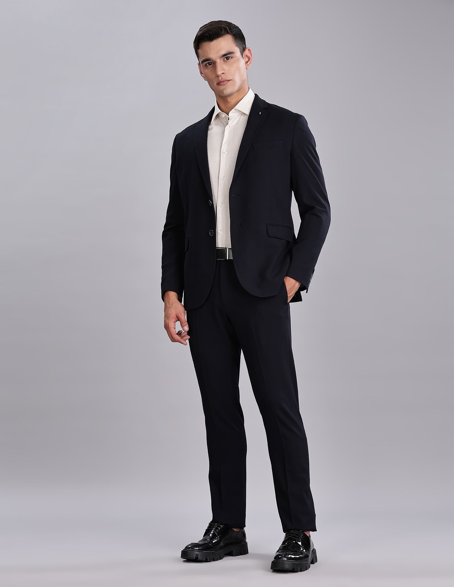 Tommy Hilfiger Solid Regular-Fit Polyester Blazer