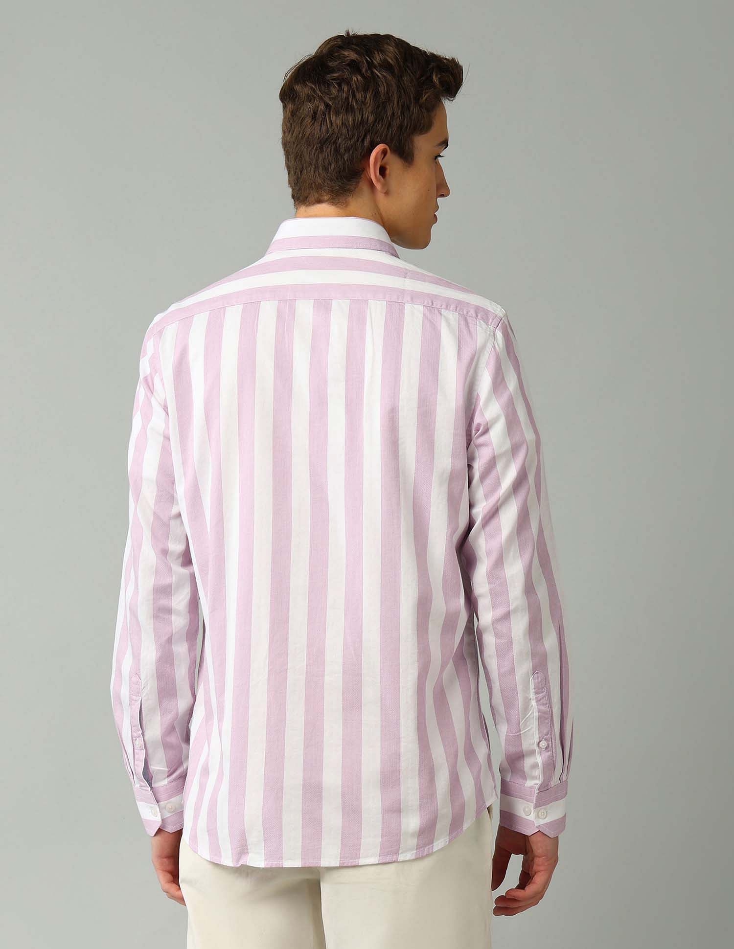 Arrow Sport Manhattan Slim Fit Vertical Striped Shirt