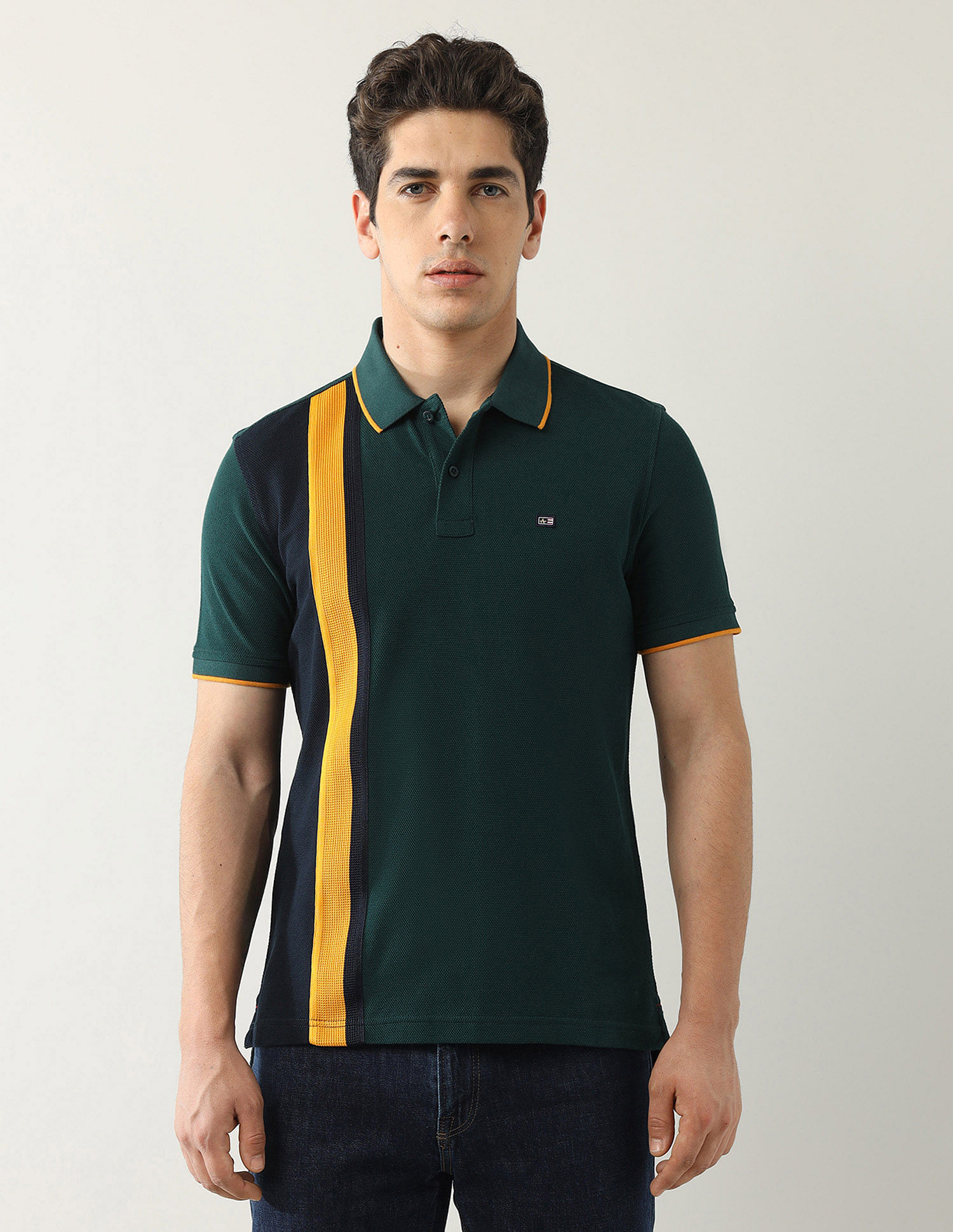 Arrow Sport Colourblocked Regular Fit Polo Shirt