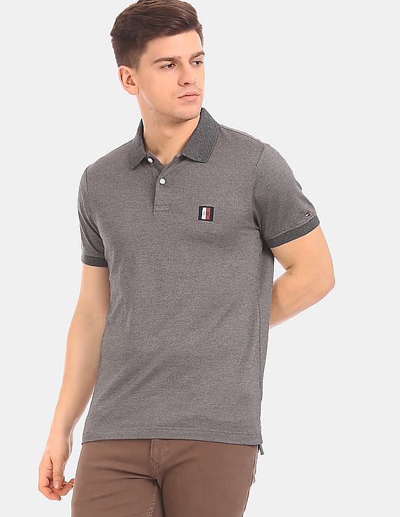 Grey tommy outlet hilfiger polo shirt